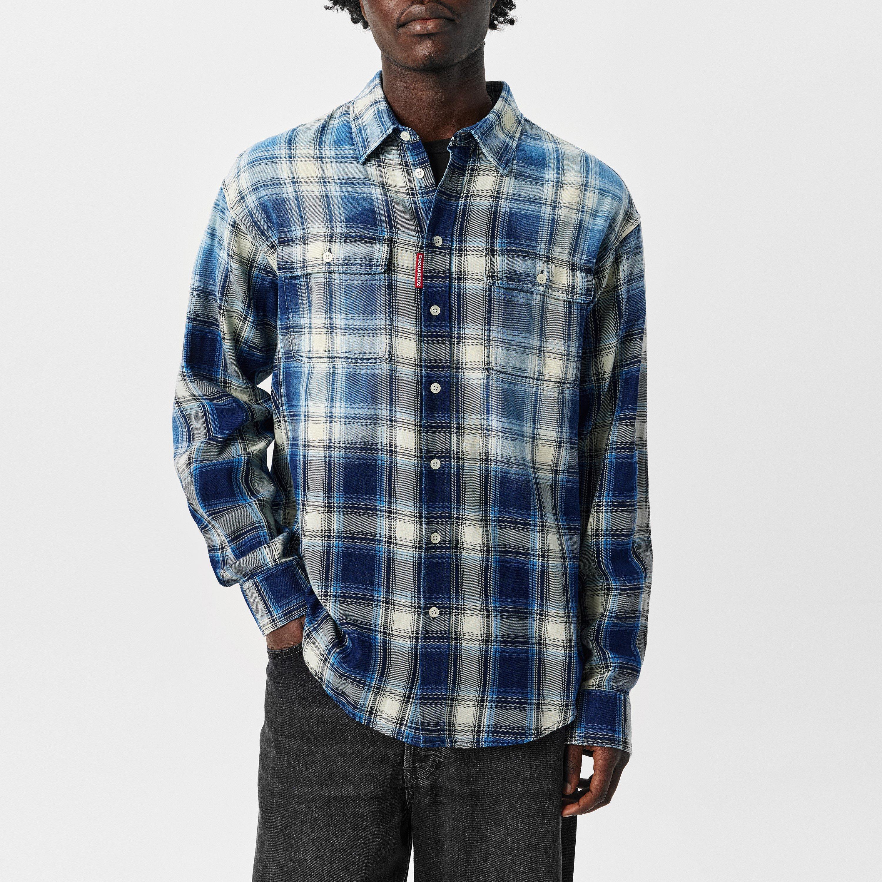 Blue Check - DSquared2 - Checkered Cotton Shirt - 3