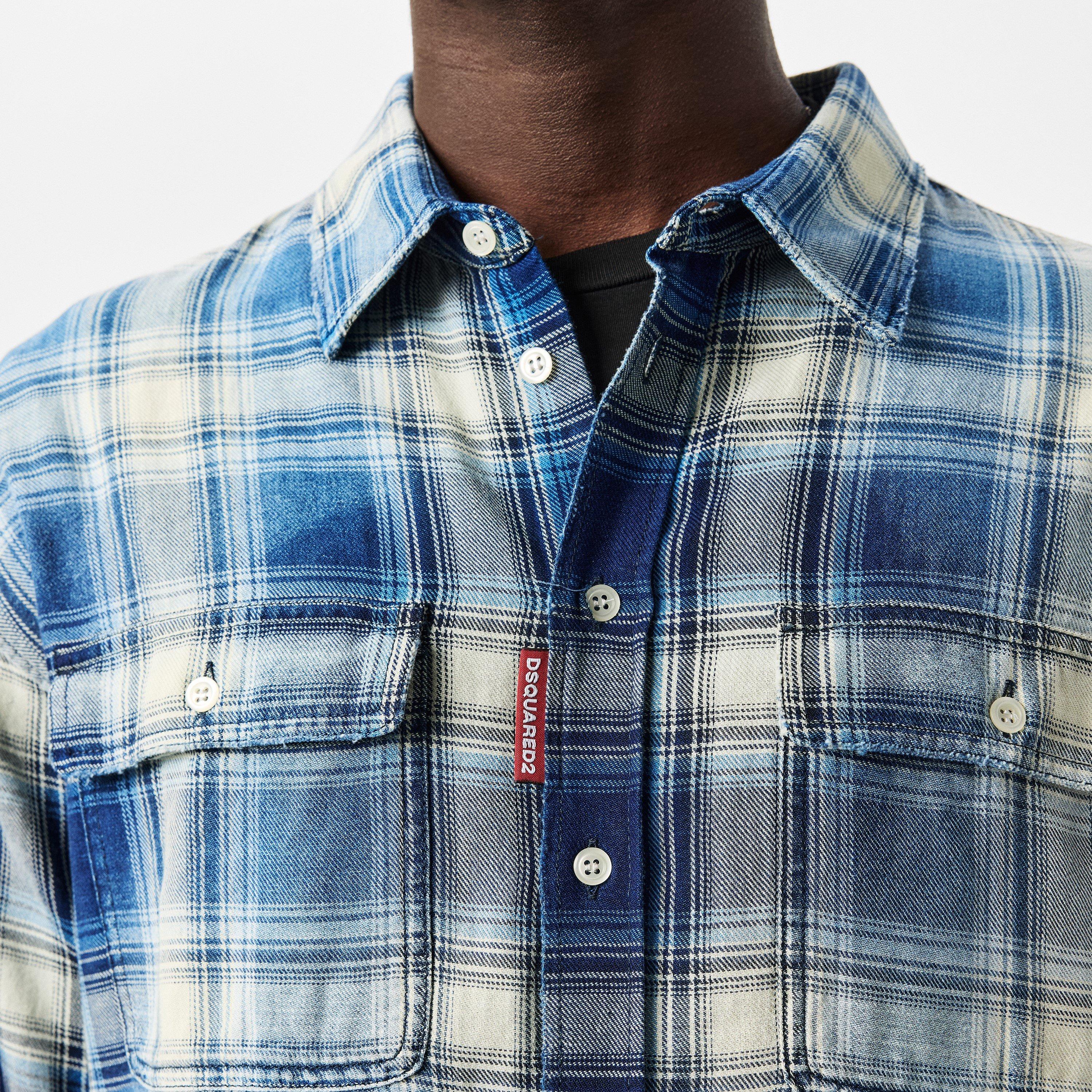 Blue Check - DSquared2 - Checkered Cotton Shirt - 5