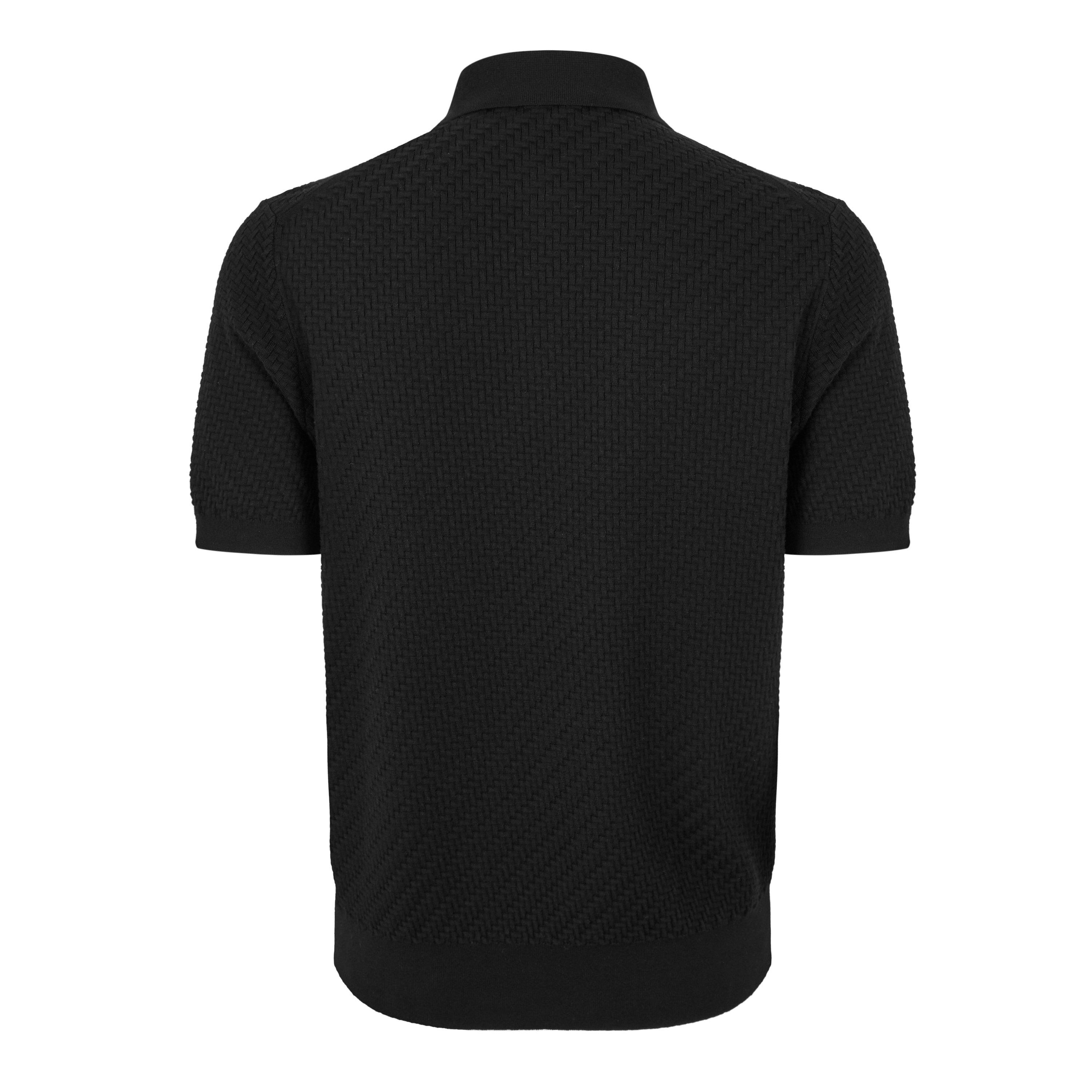 Black - Brioni - Men's Cashmere Short-Sleeve Polo Shirt - 3