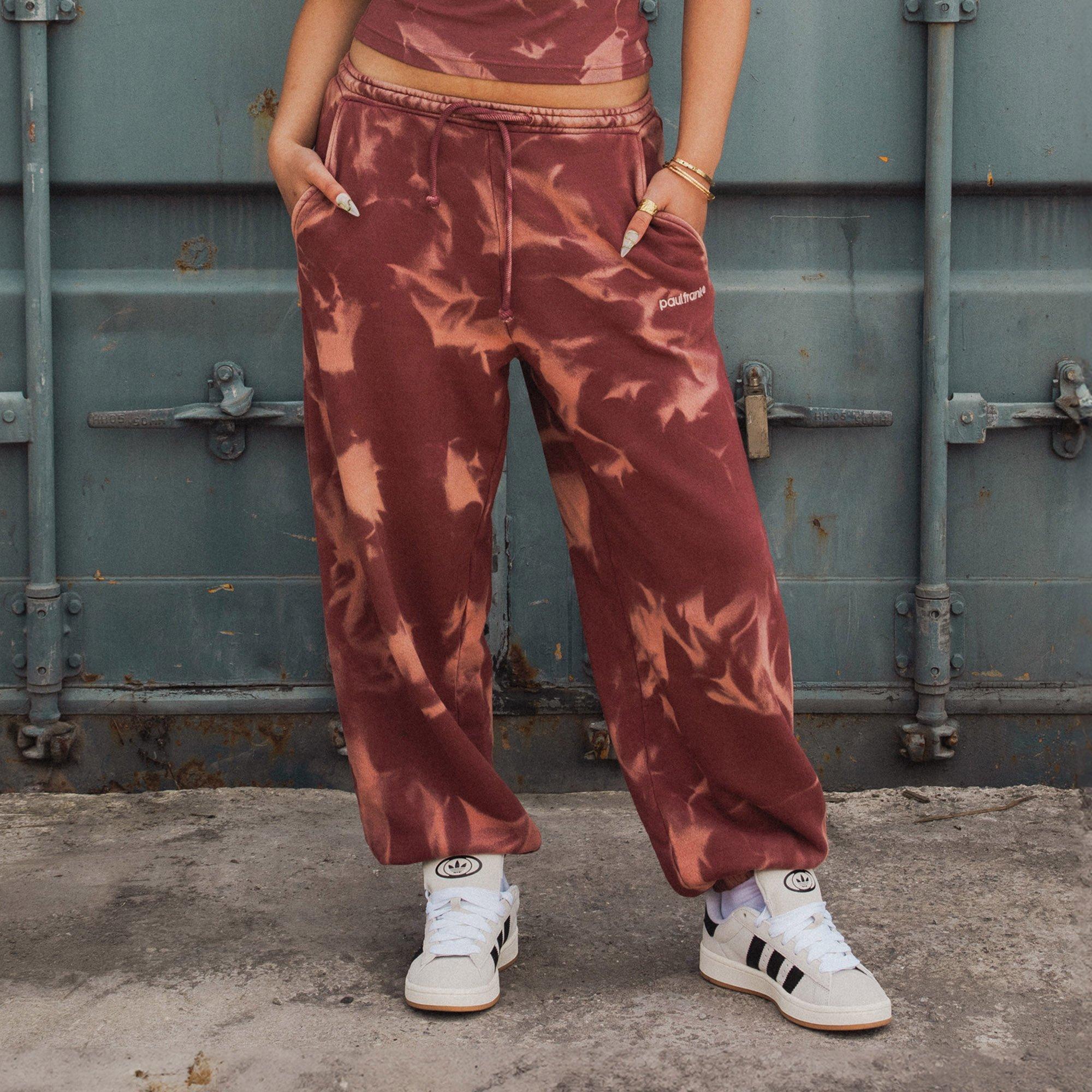 RED - Daisy Street - Daisy Street x Paul Frank Spray Effect Womens Joggers - 1