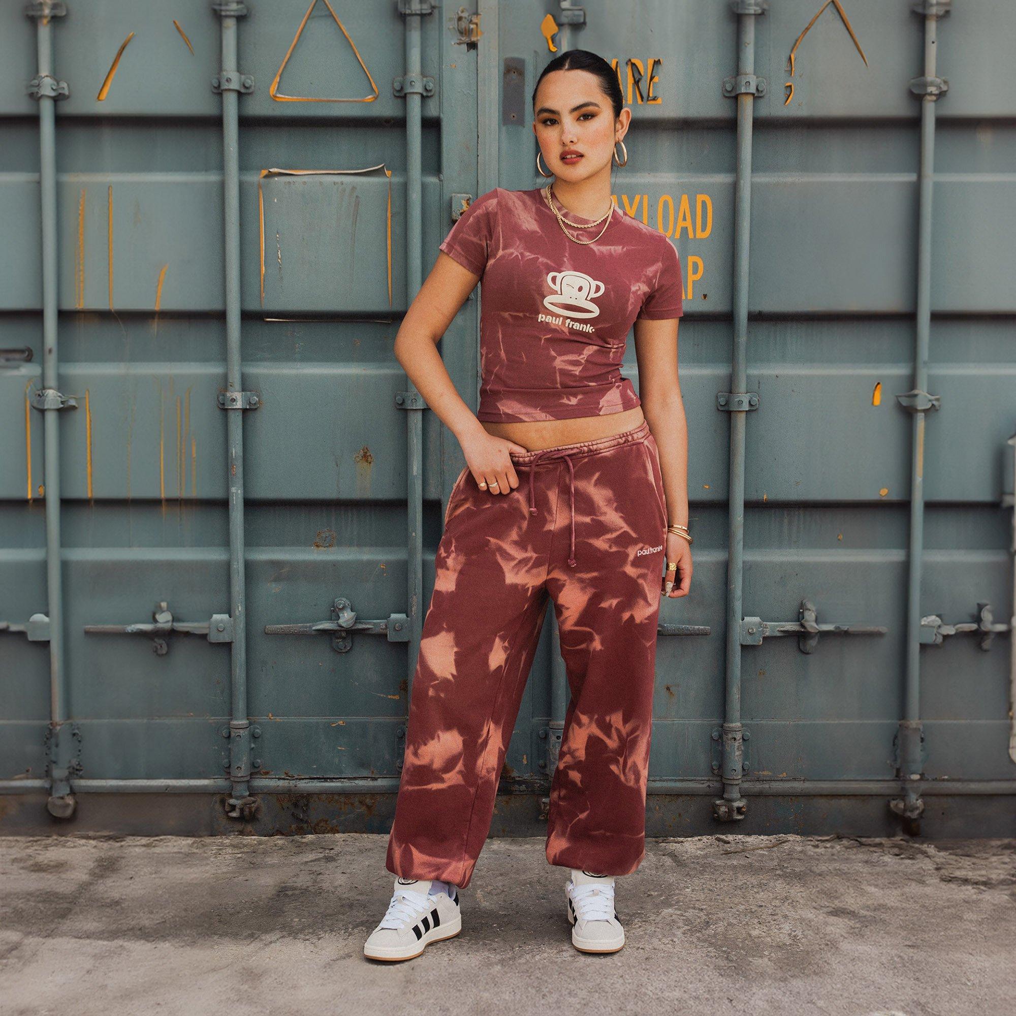 RED - Daisy Street - Daisy Street x Paul Frank Spray Effect Womens Joggers - 3