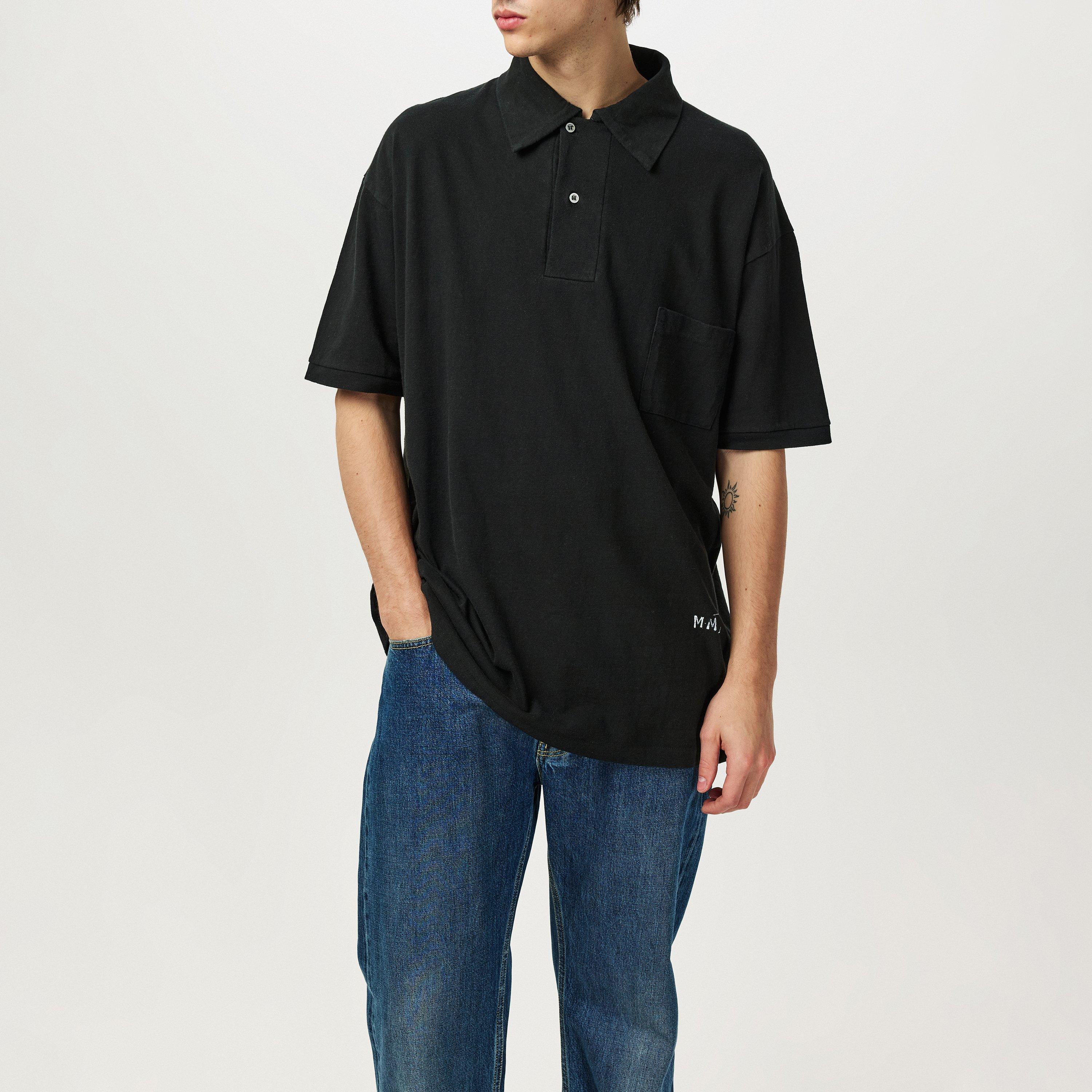 Maison Margiela Stamp Logo Polo Shirt - Black - Size L (50)