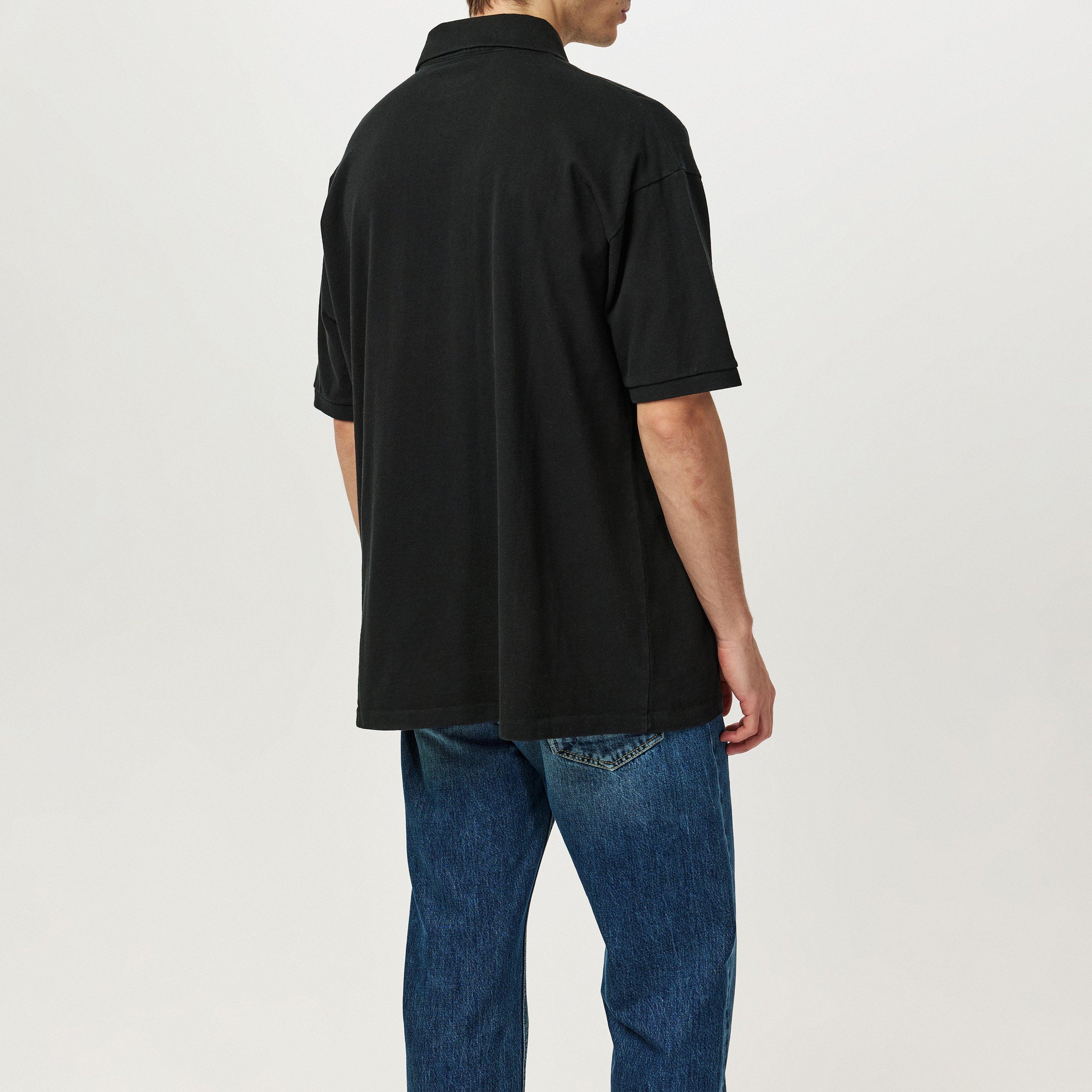Black - Maison Margiela - Stamp Logo Polo Shirt - 3
