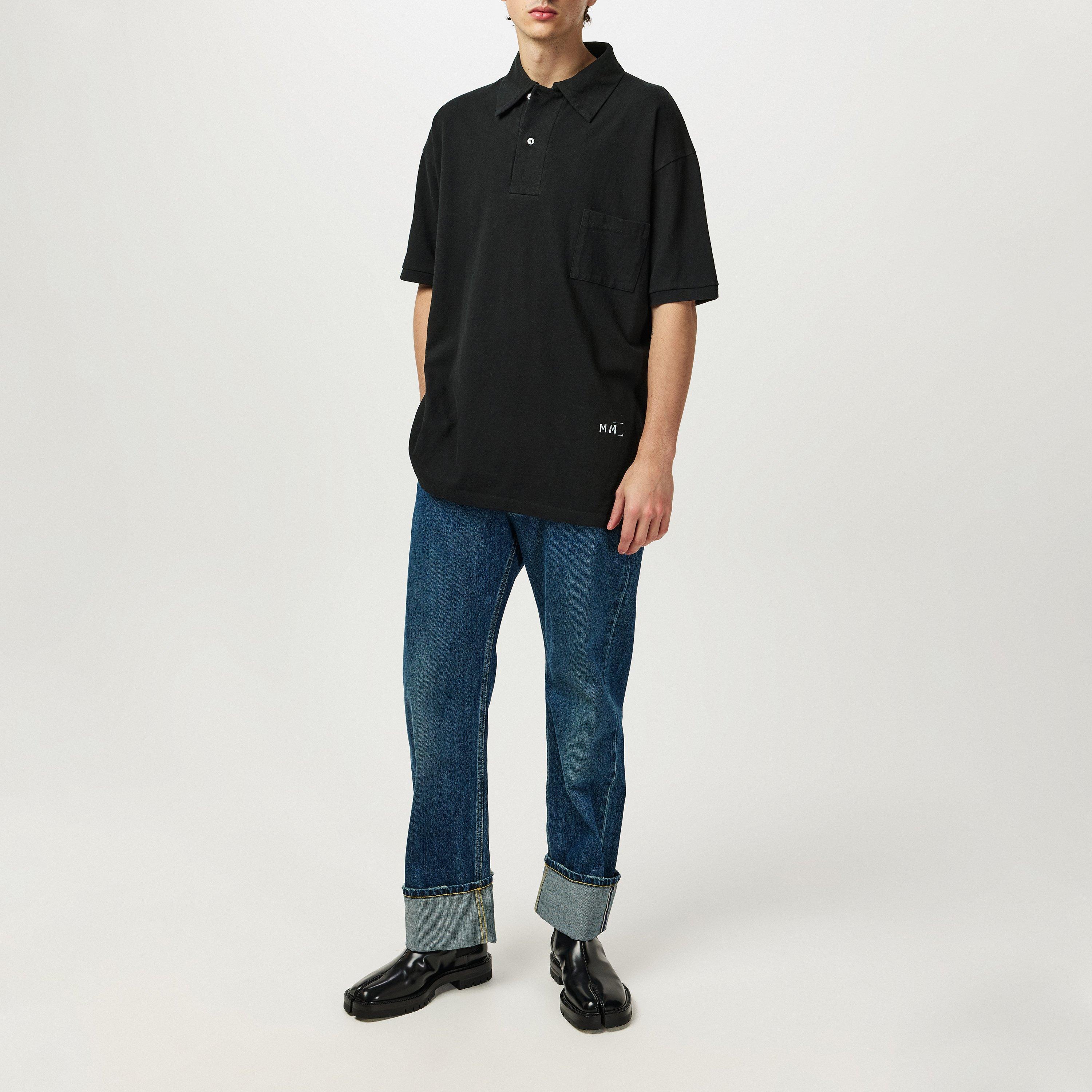 Black - Maison Margiela - Stamp Logo Polo Shirt - 4