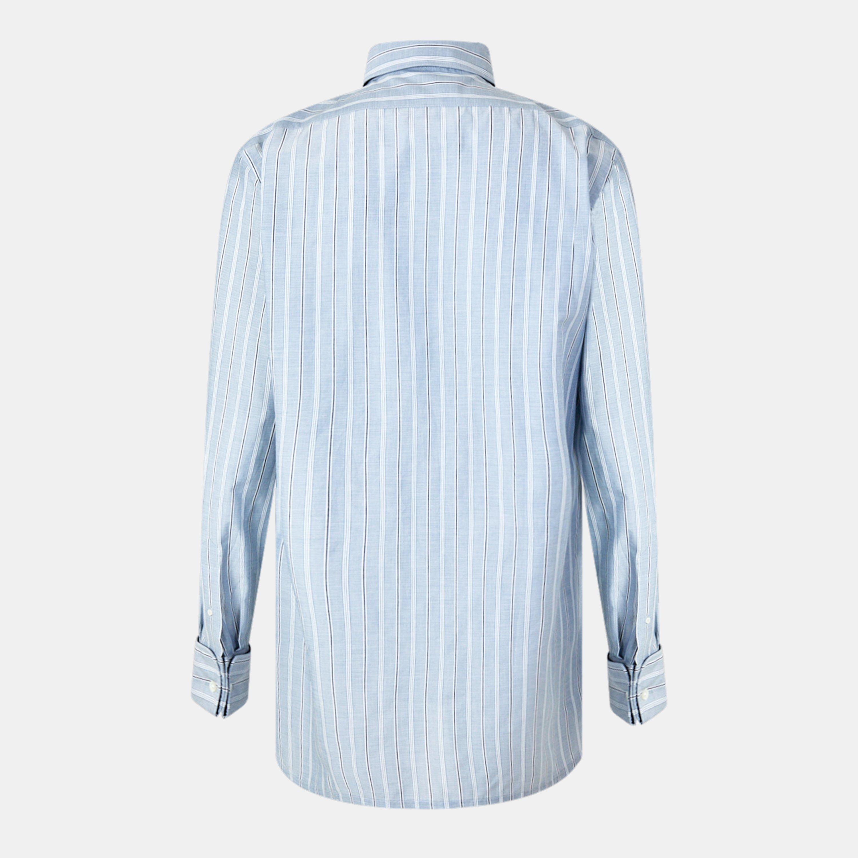 Blue - Maison Margiela - Men's Long-Sleeve Stripe Patterned Shirt - 2