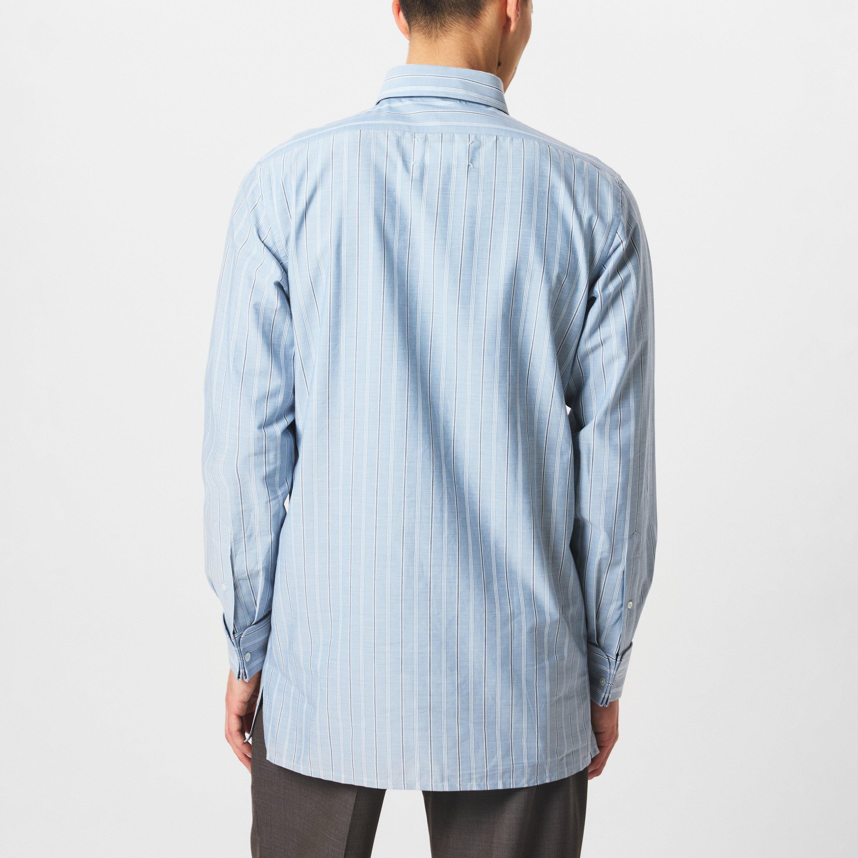 Blue - Maison Margiela - Men's Long-Sleeve Stripe Patterned Shirt - 4