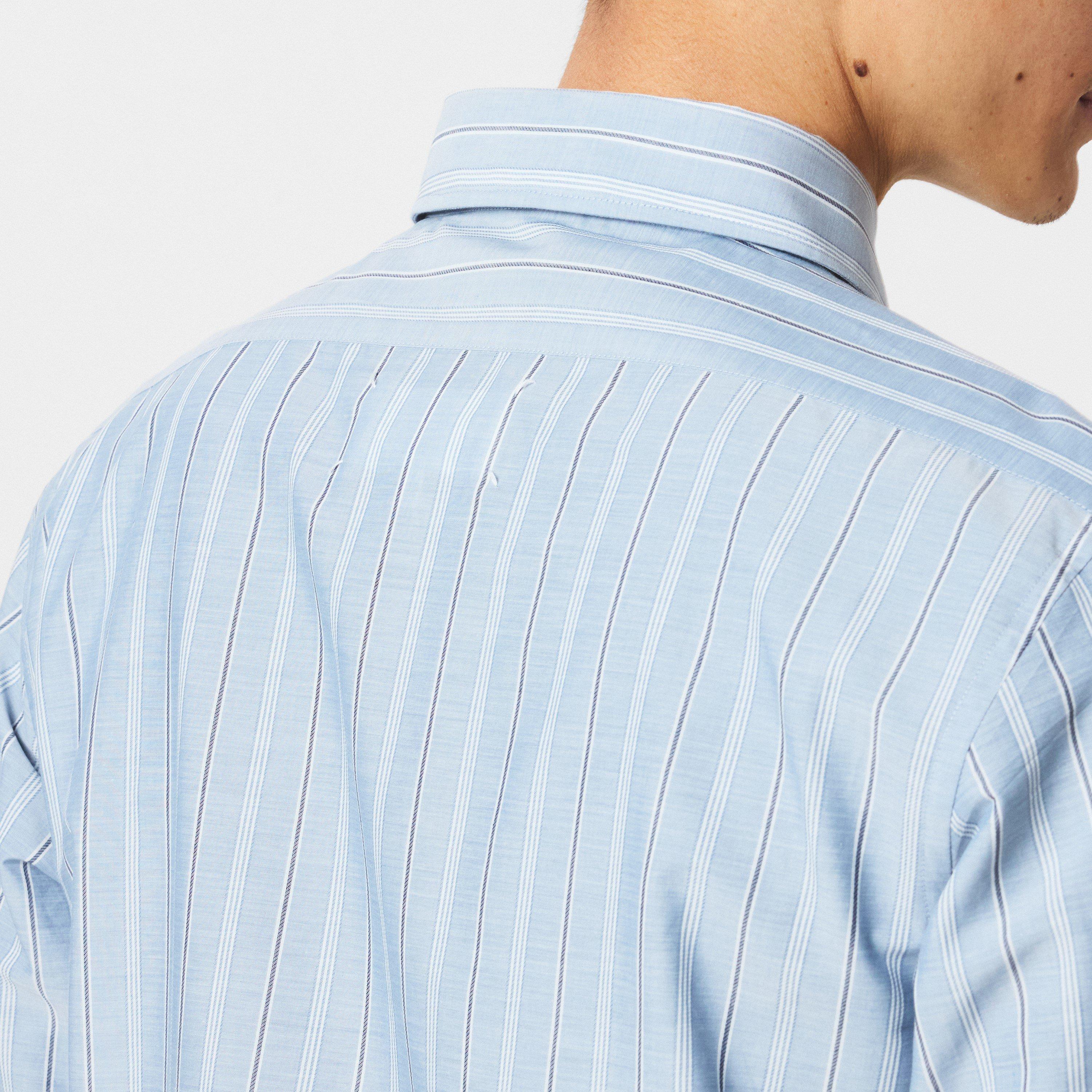 Blue - Maison Margiela - Men's Long-Sleeve Stripe Patterned Shirt - 5