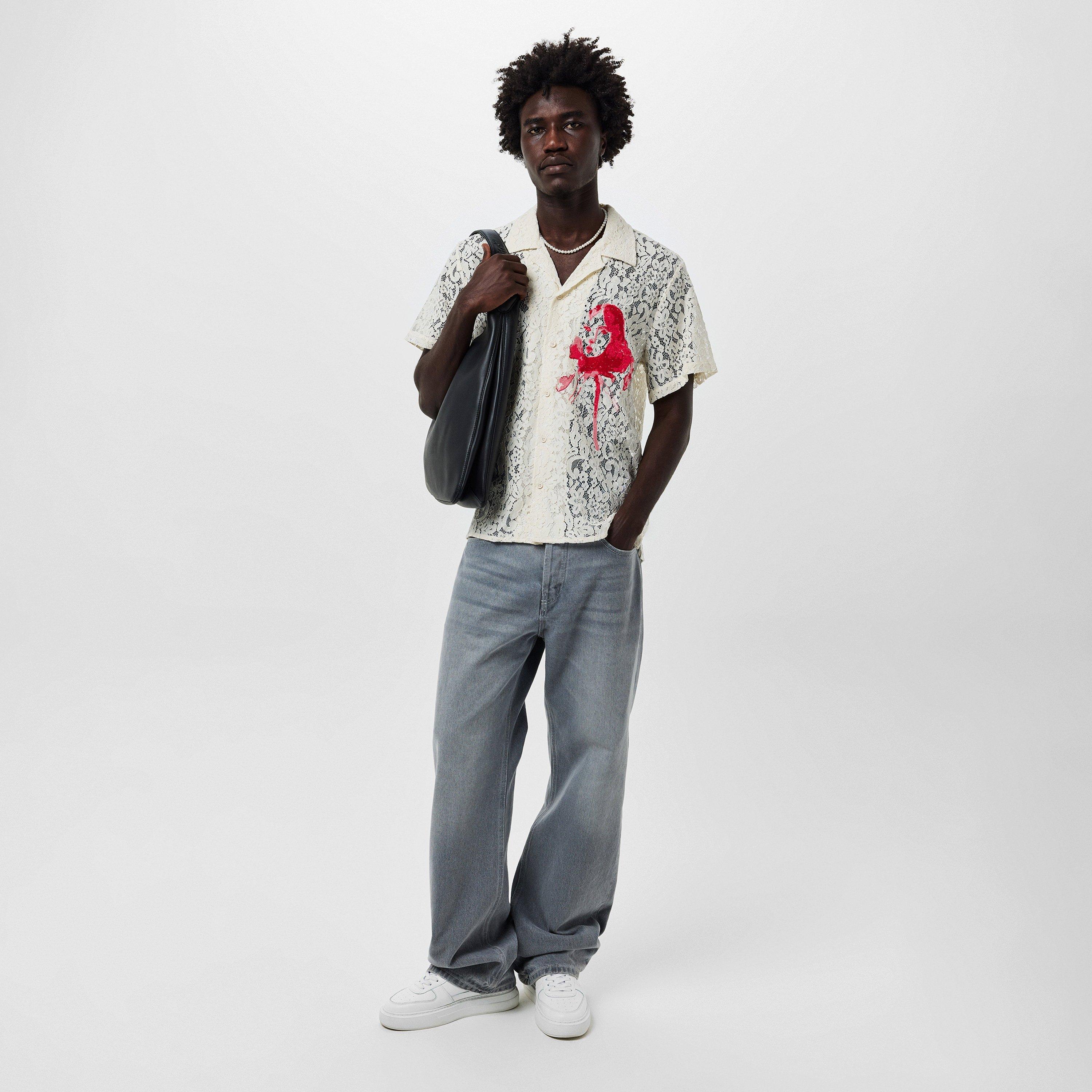 Cream - KidSuper Studios - Men's Short-Sleeve Patterned Shirt - 6