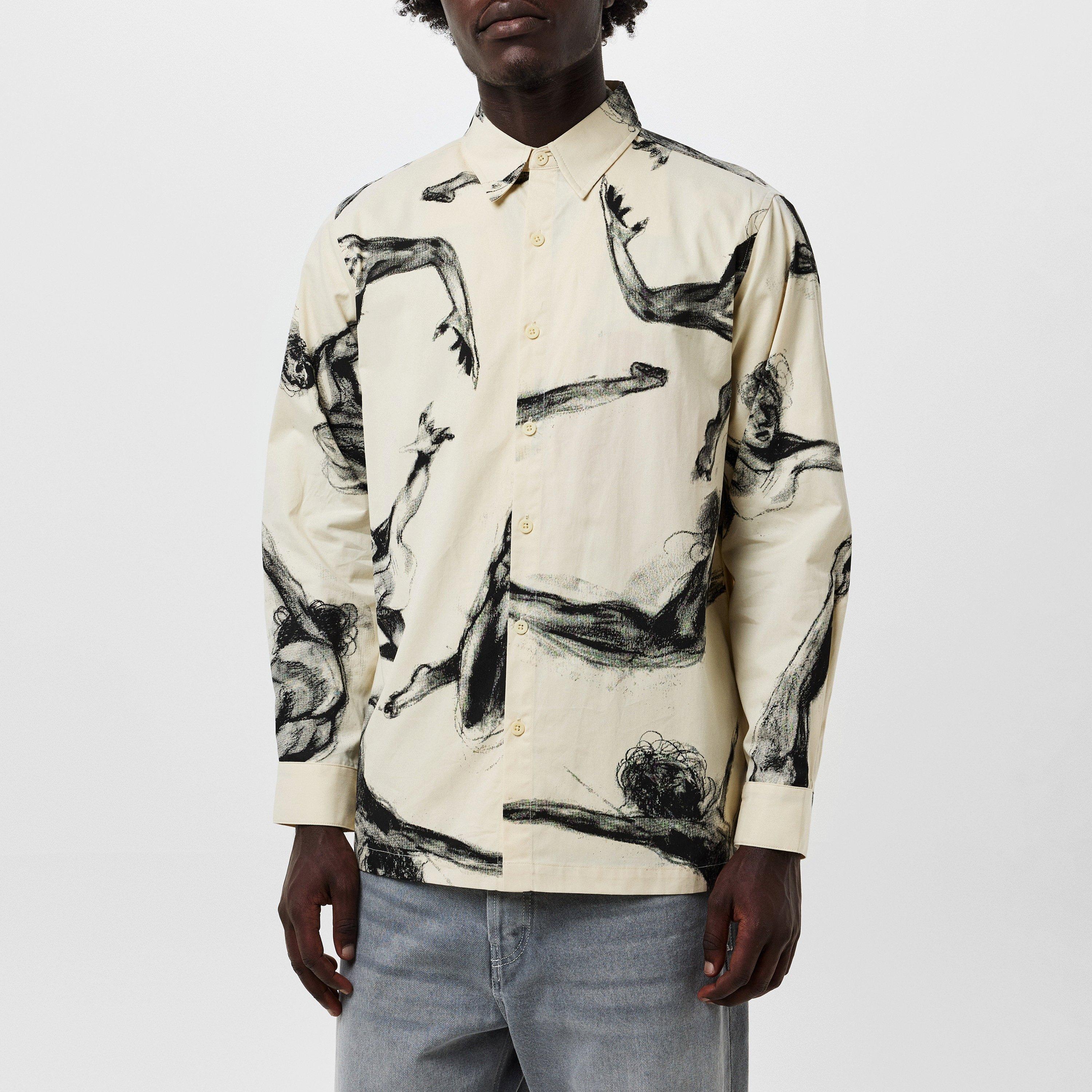 Cream - KidSuper Studios - Men's Long-Sleeve Patterned Shirt - 3