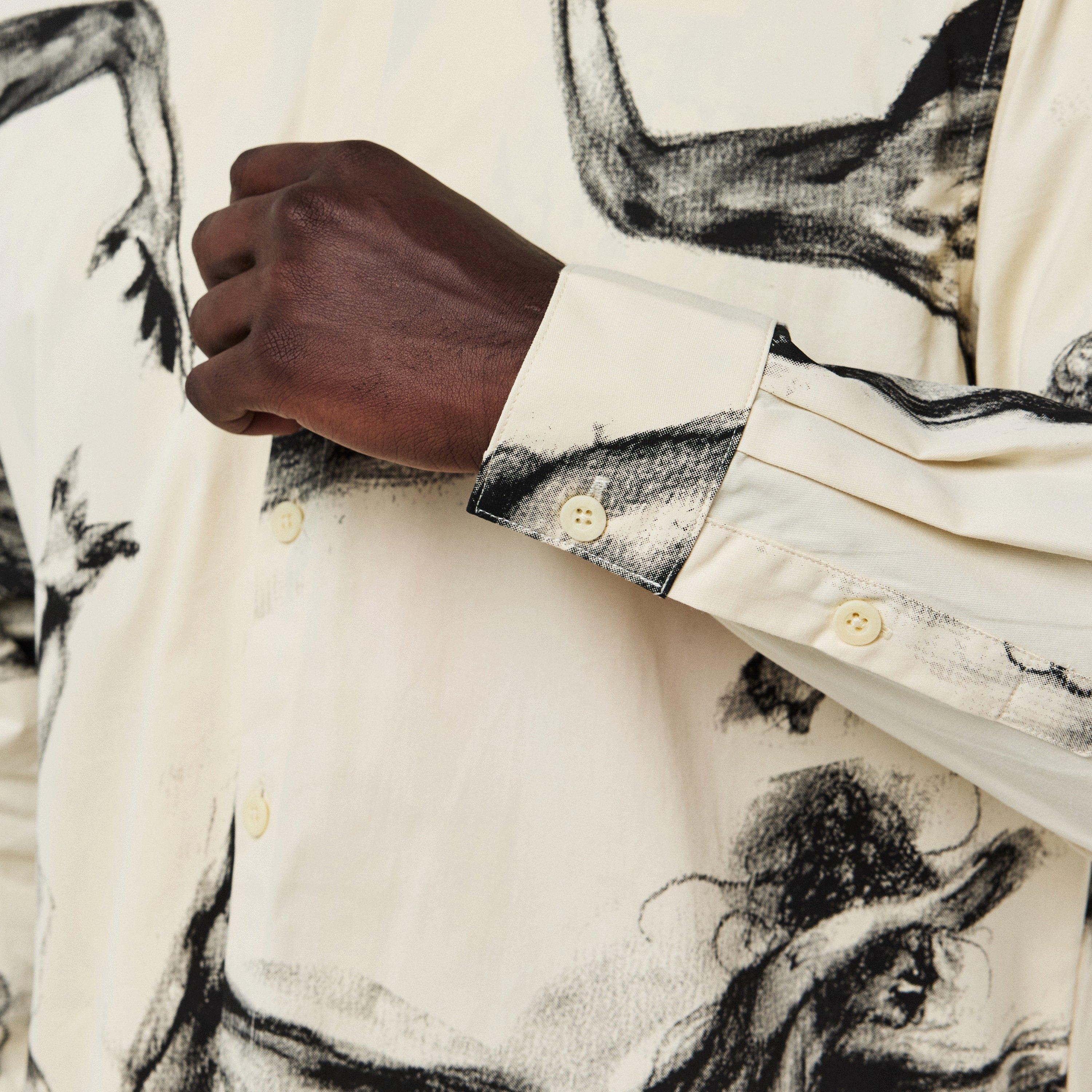 Cream - KidSuper Studios - Men's Long-Sleeve Patterned Shirt - 5