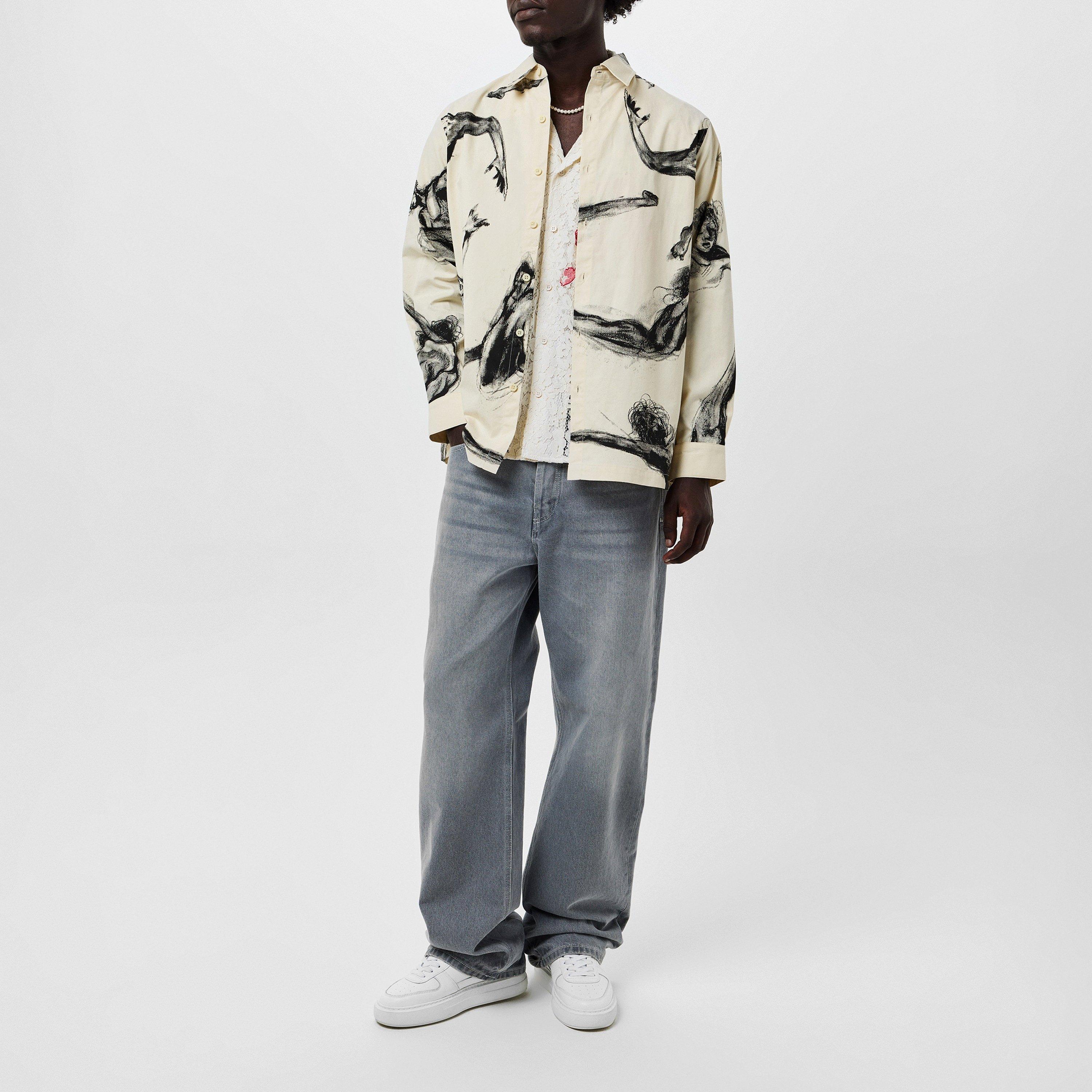 Cream - KidSuper Studios - Men's Long-Sleeve Patterned Shirt - 6