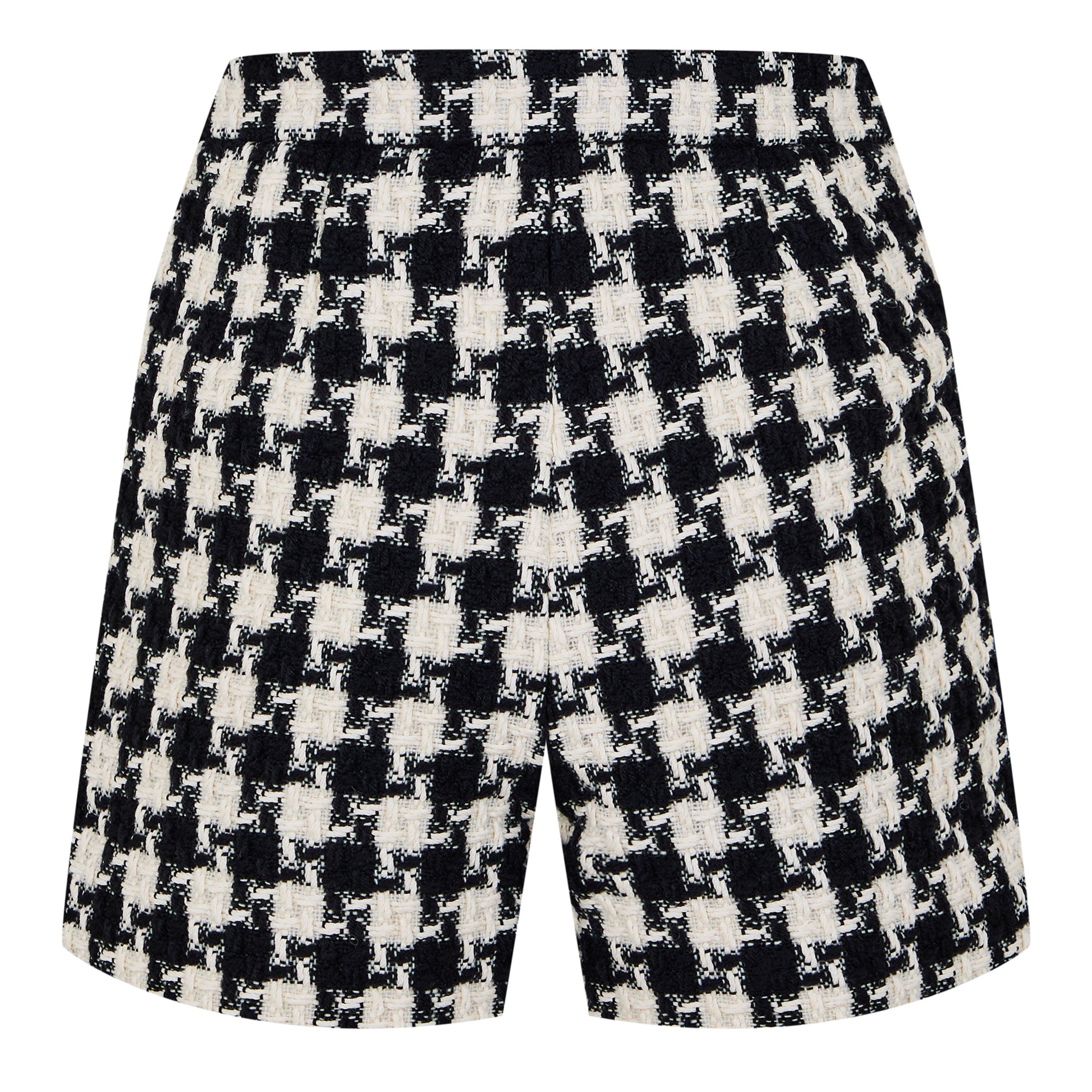 Avorio/Nero - Valentino - Damier Light Tweed Shorts - 2