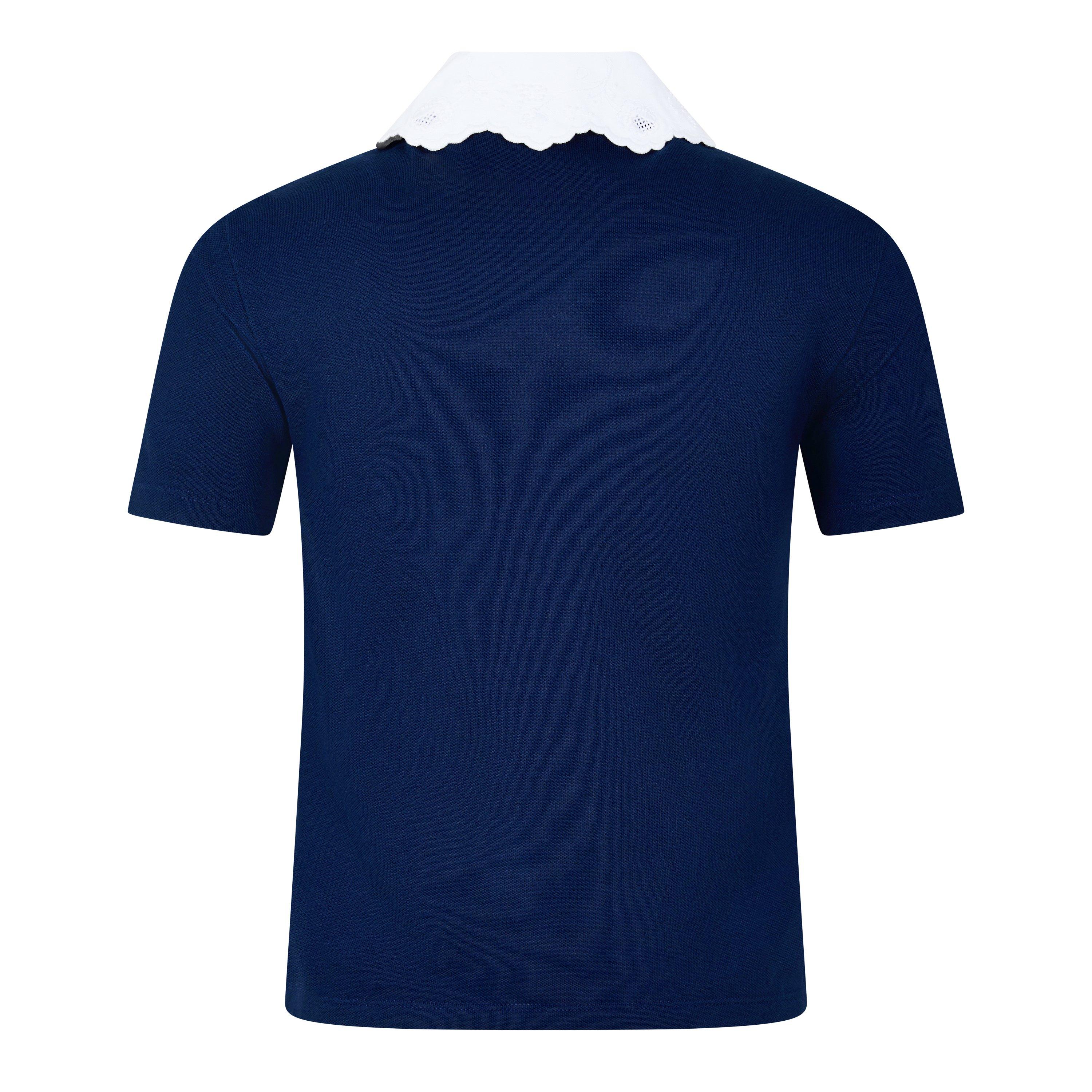 Navy - Valentino - Embroidered Polo Sweatshirt - 6