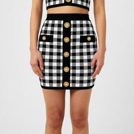 Balmain Check Mini Skirt