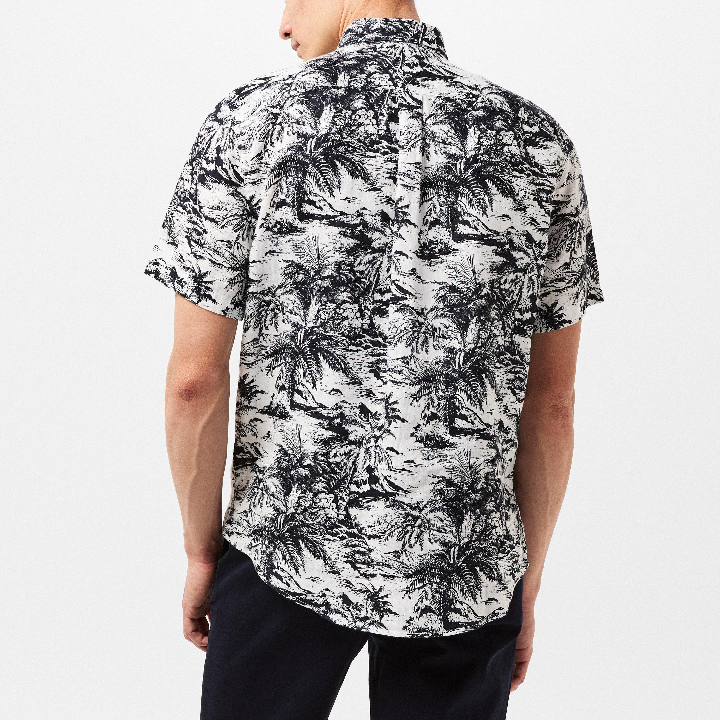 Desert Sky - Tommy Hilfiger - Men's Linen Vacation Short-Sleeve Patterned Shirt - 4