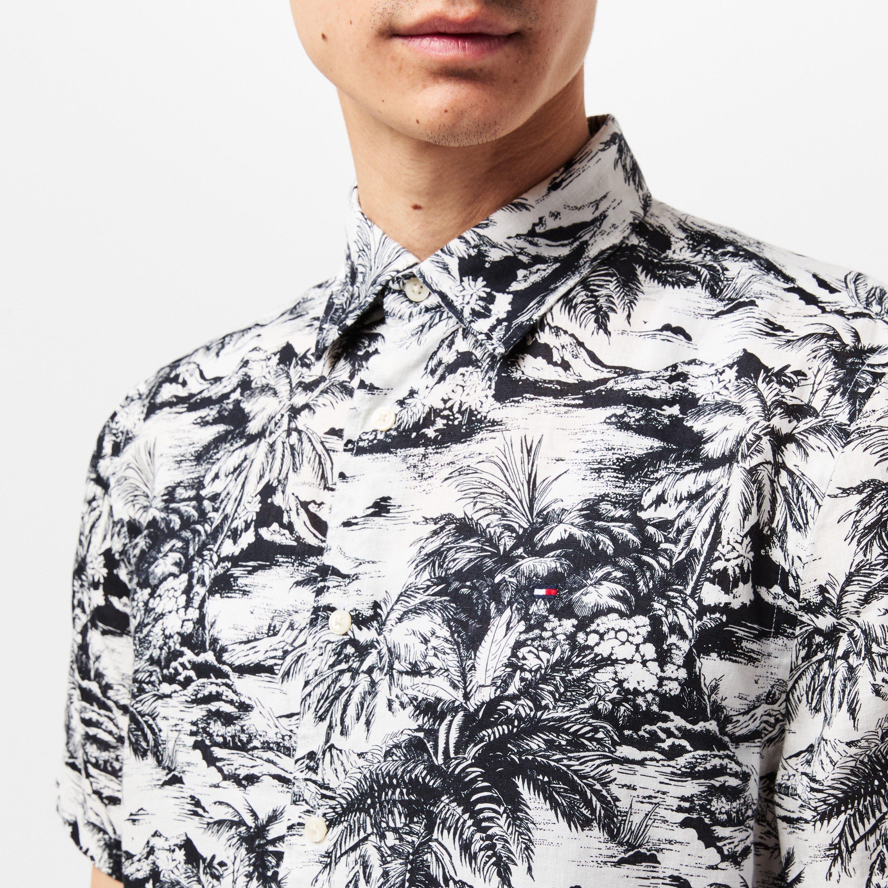 Desert Sky - Tommy Hilfiger - Men's Linen Vacation Short-Sleeve Patterned Shirt - 5