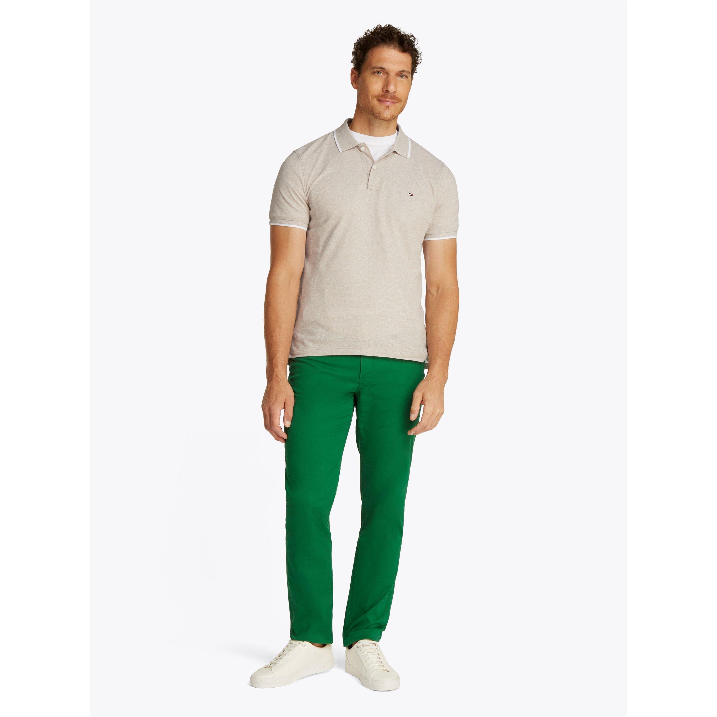 Sandalwood - Tommy Hilfiger - Men's Linen Pique Short Sleeve Polo Shirt - 5
