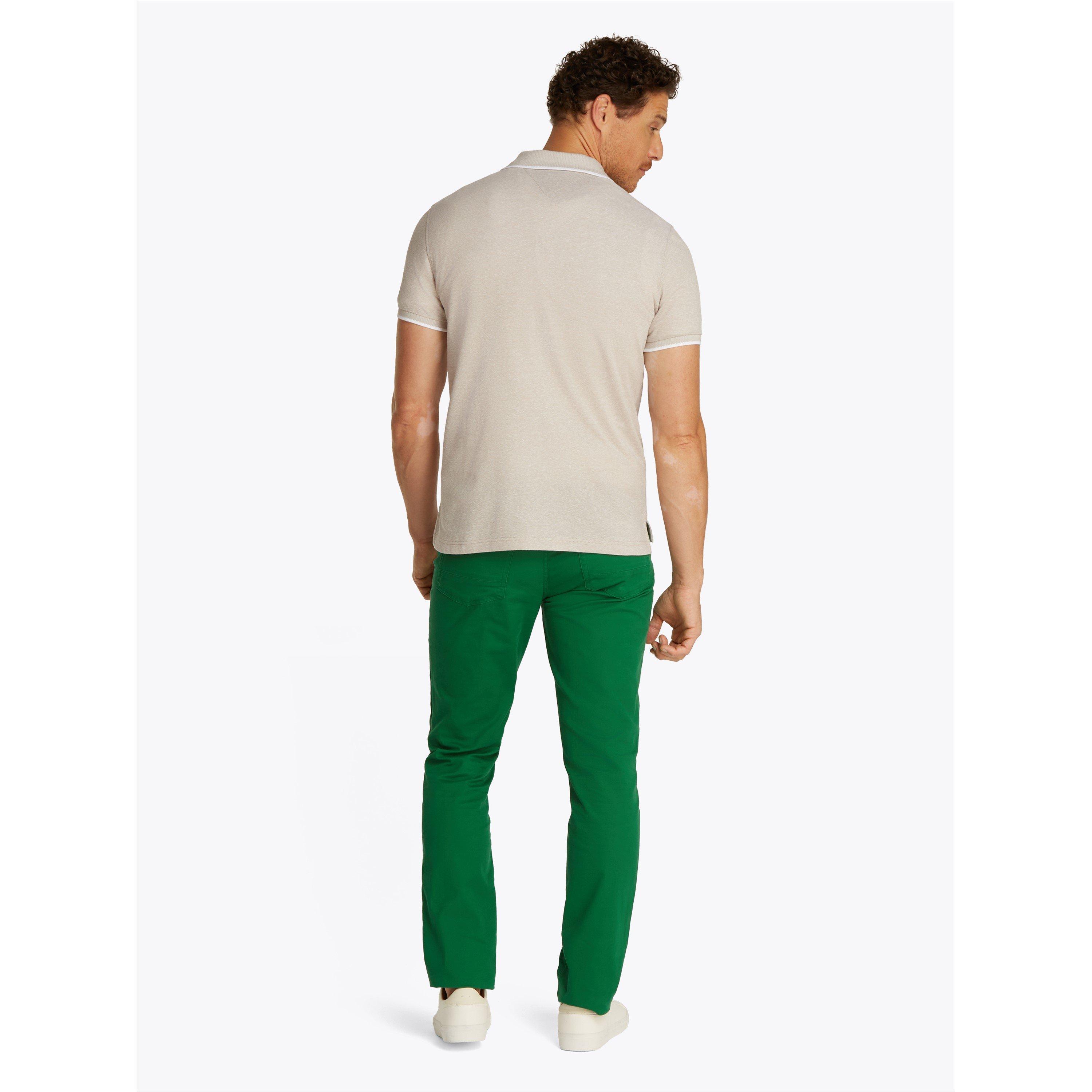 Sandalwood - Tommy Hilfiger - Men's Linen Pique Short Sleeve Polo Shirt - 6