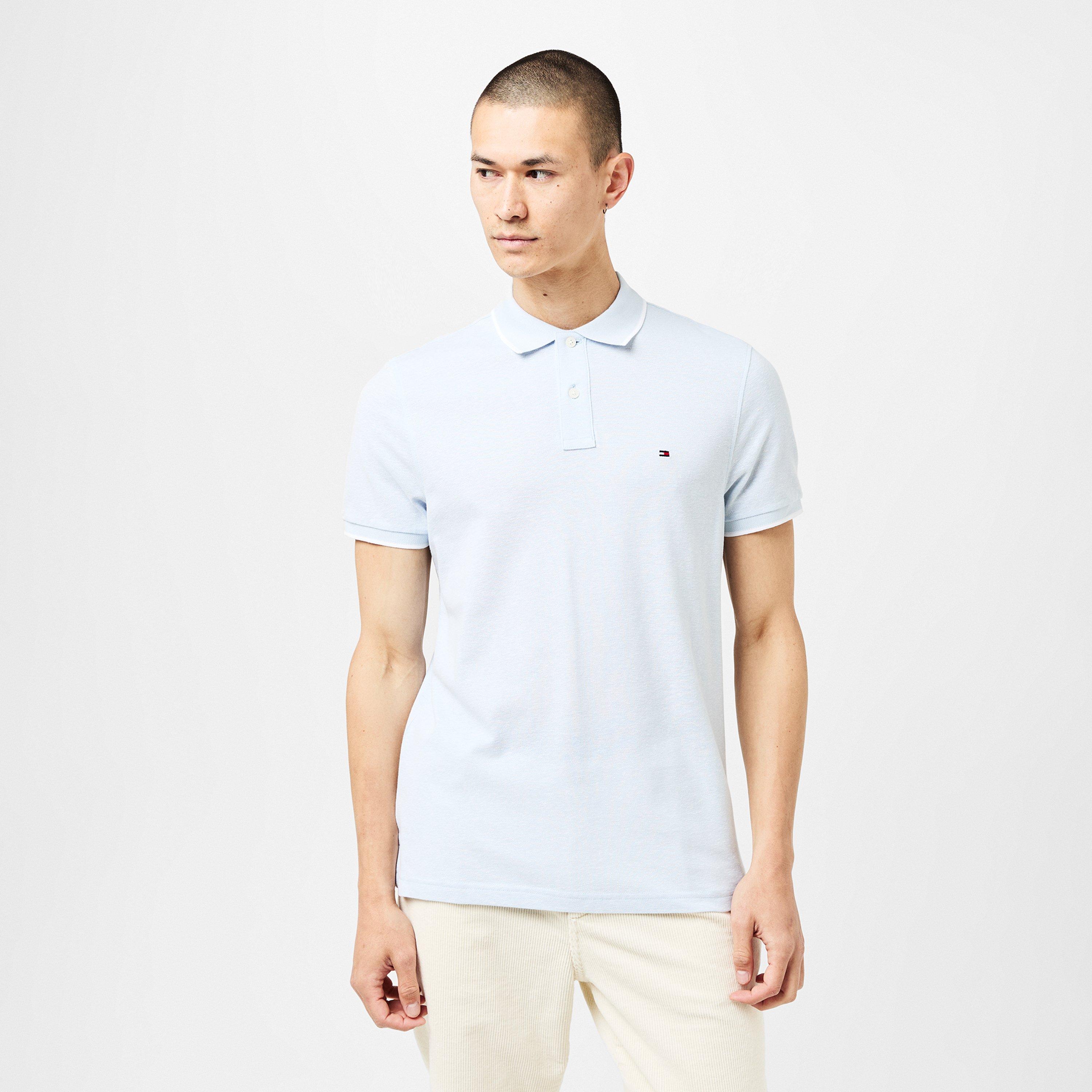 Breezy Blue - Tommy Hilfiger - Men's Linen Pique Regular Fit Short-Sleeve Polo Shirt - 3