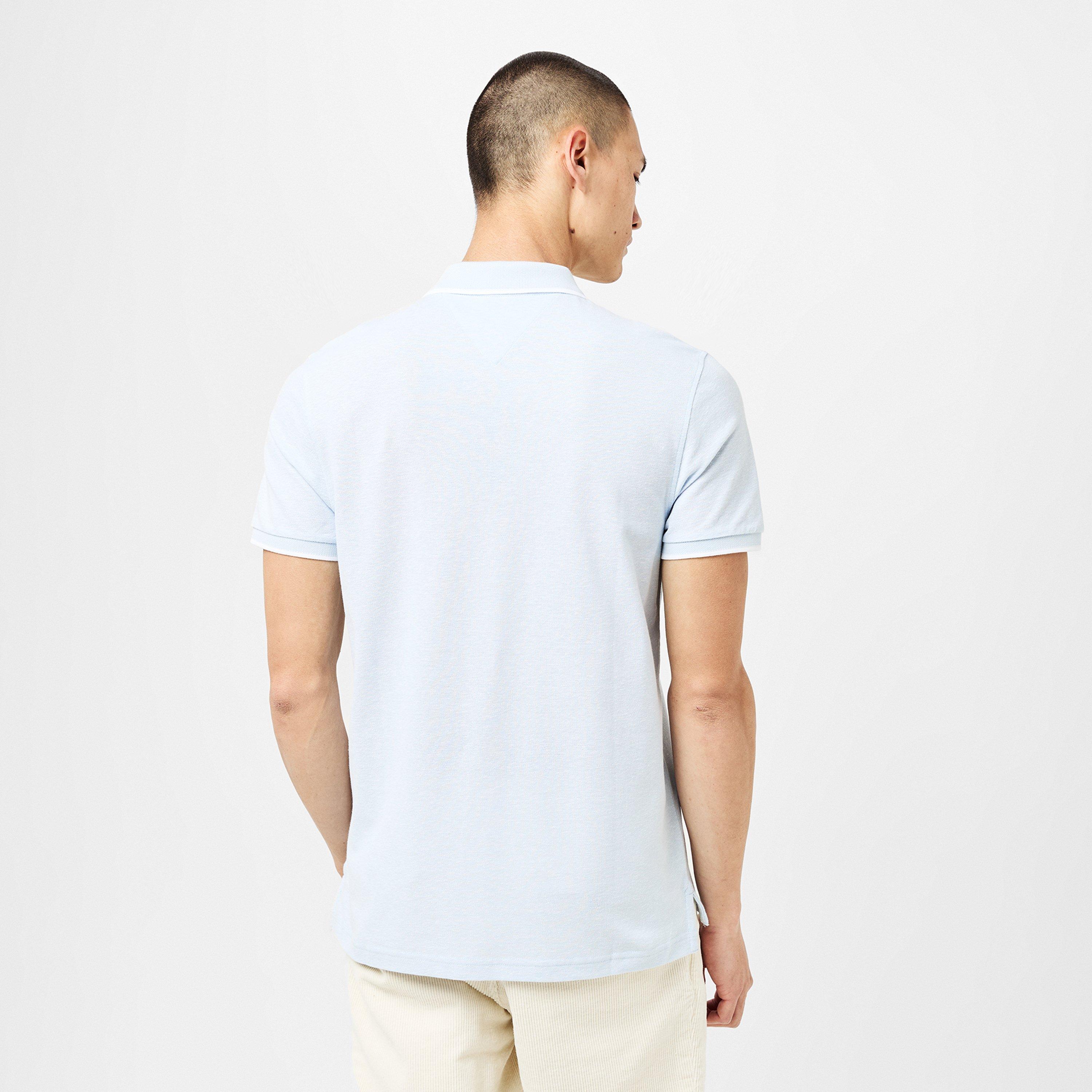 Breezy Blue - Tommy Hilfiger - Men's Linen Pique Regular Fit Short-Sleeve Polo Shirt - 4