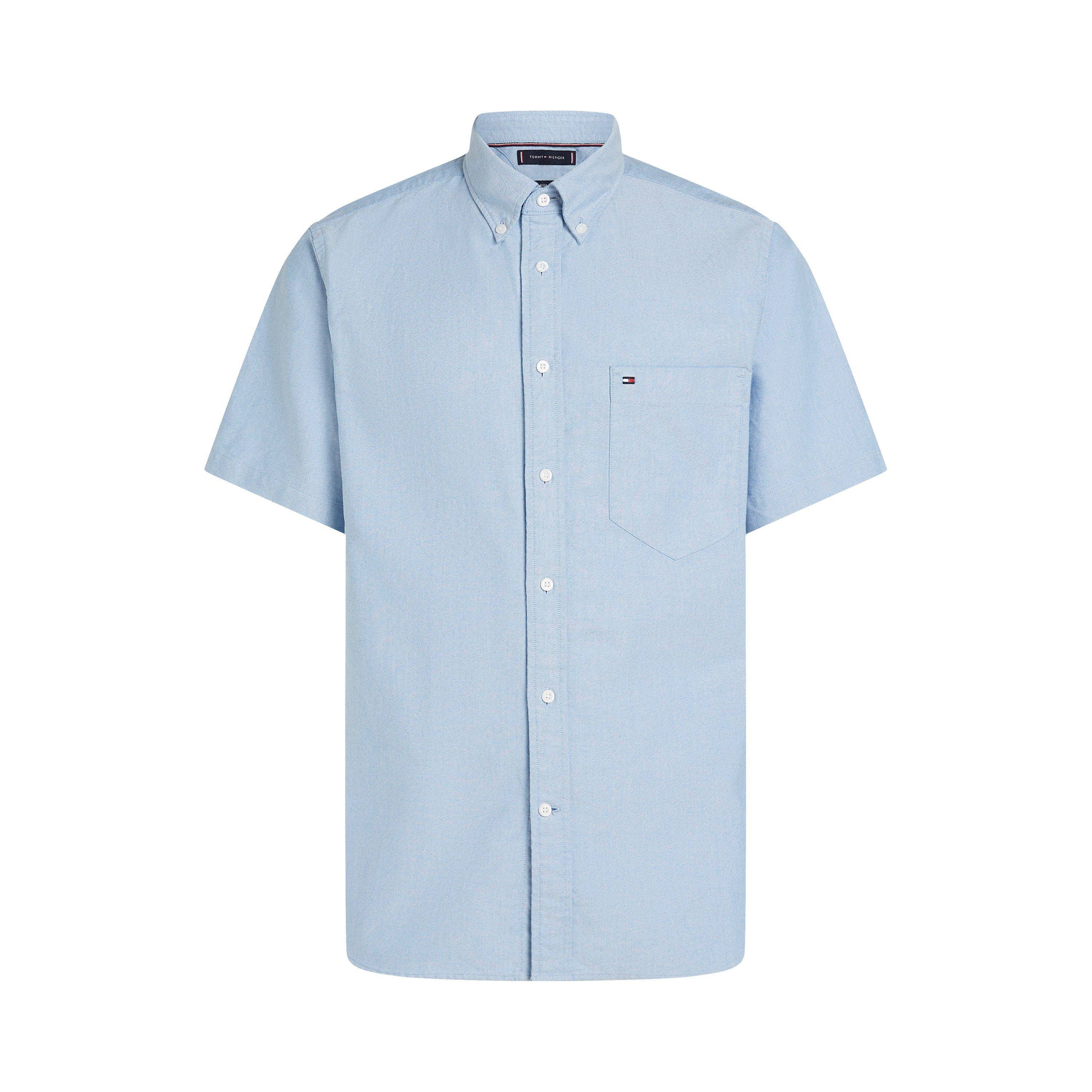 Blue - Tommy Hilfiger - Men's Heritage Oxford Short-Sleeve Plain Shirt - 1