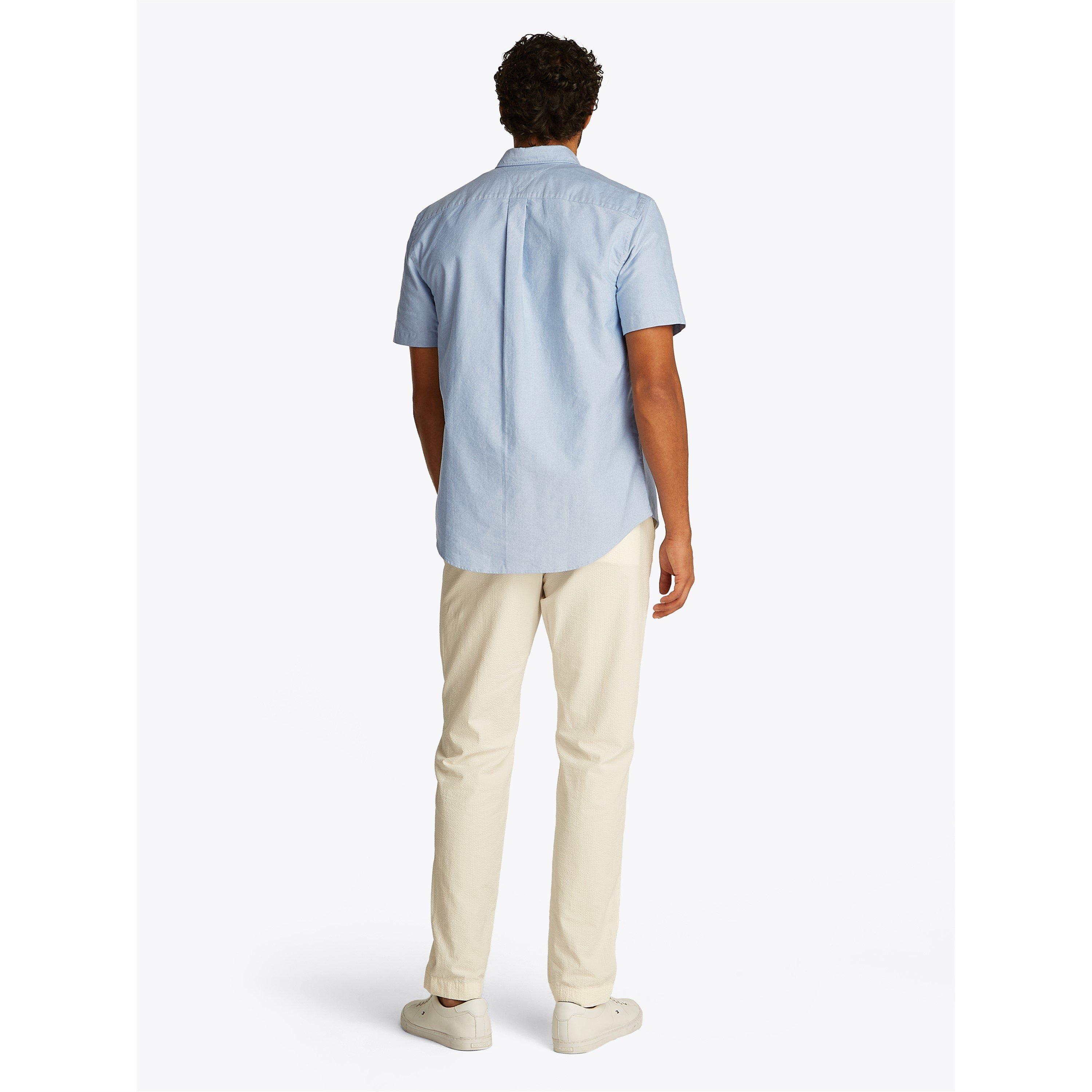 Blue - Tommy Hilfiger - Men's Heritage Oxford Short-Sleeve Plain Shirt - 6