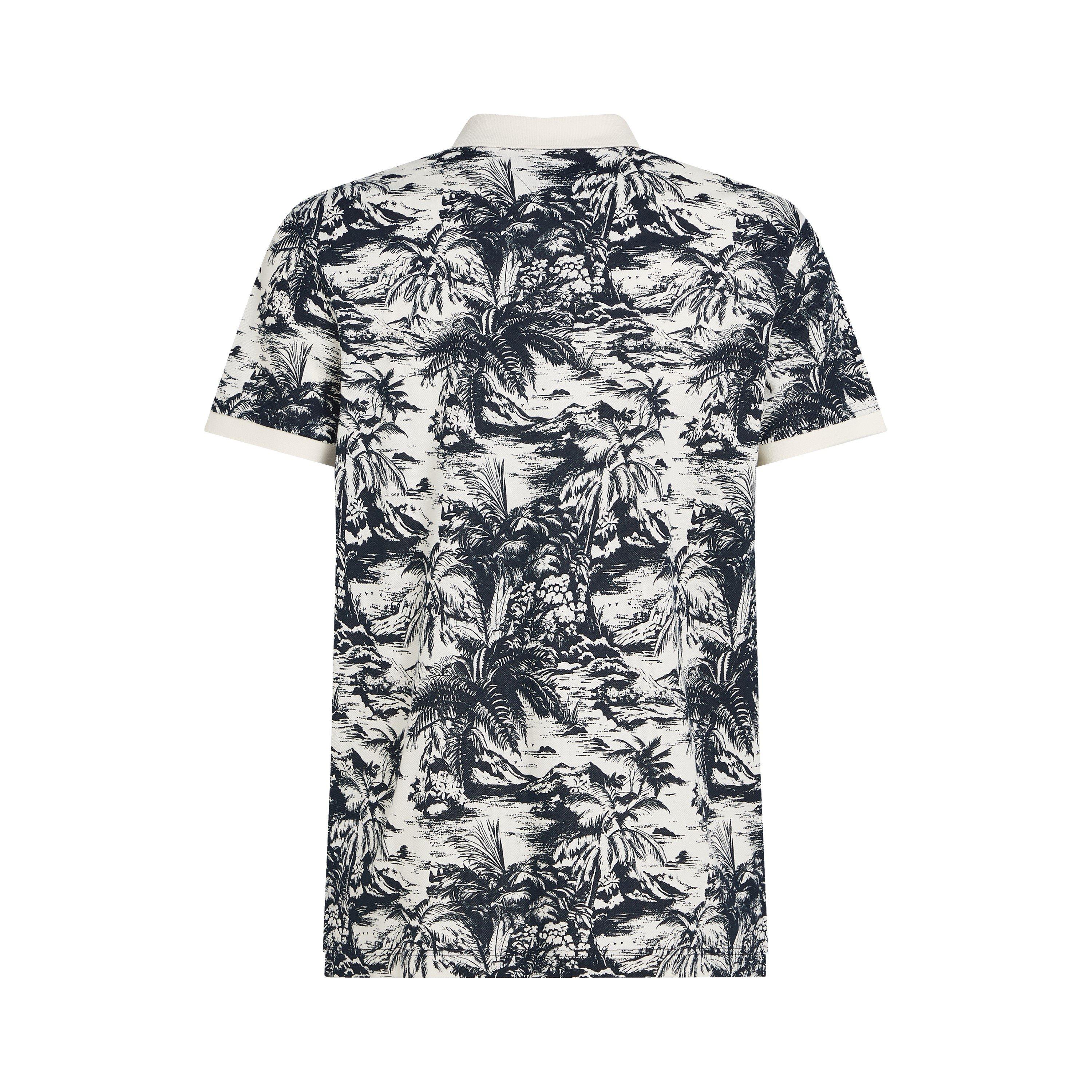 Desert Sky - Tommy Hilfiger - Men's All Over Print Linen Short-Sleeve Polo Shirt - 2