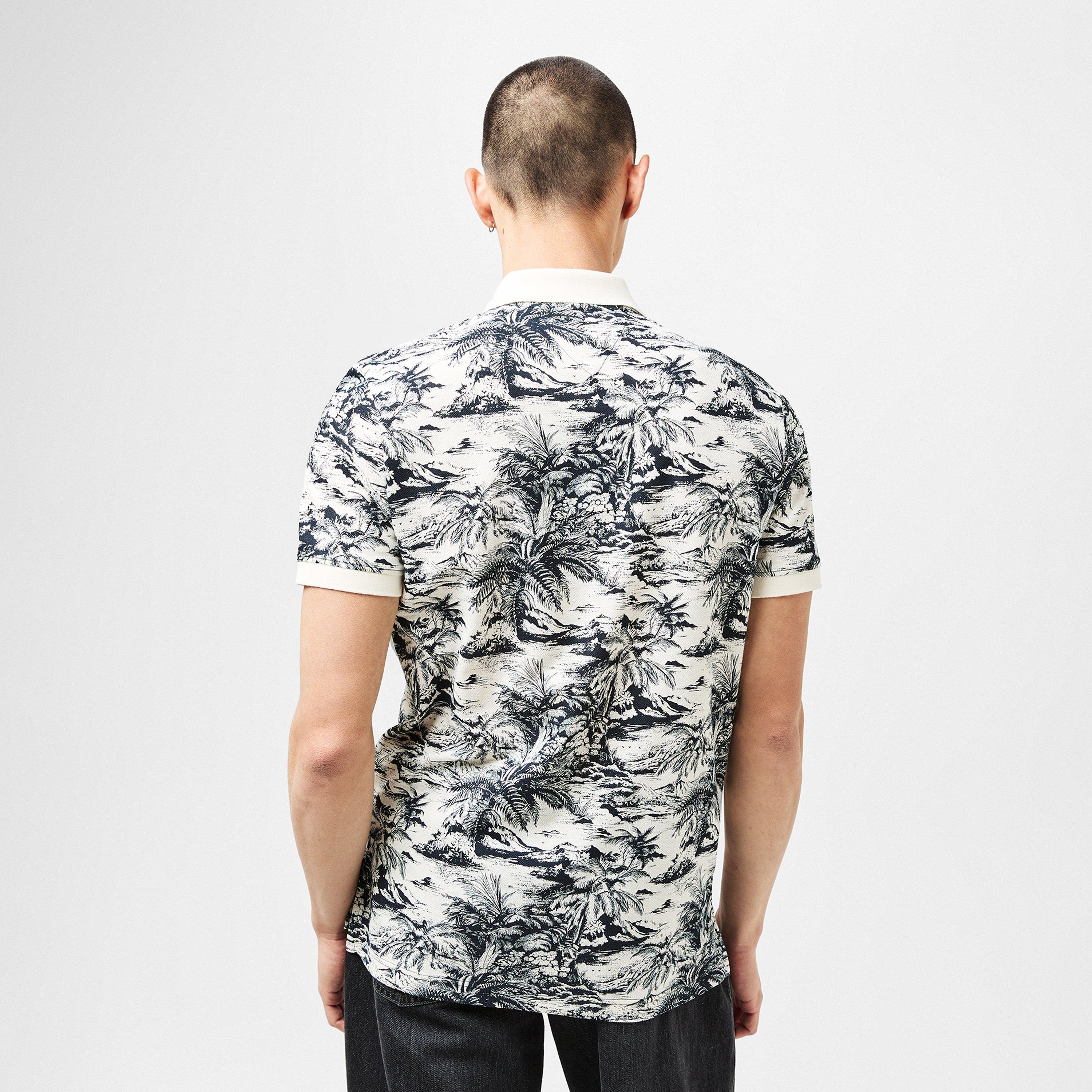 Desert Sky - Tommy Hilfiger - Men's All Over Print Linen Short-Sleeve Polo Shirt - 4