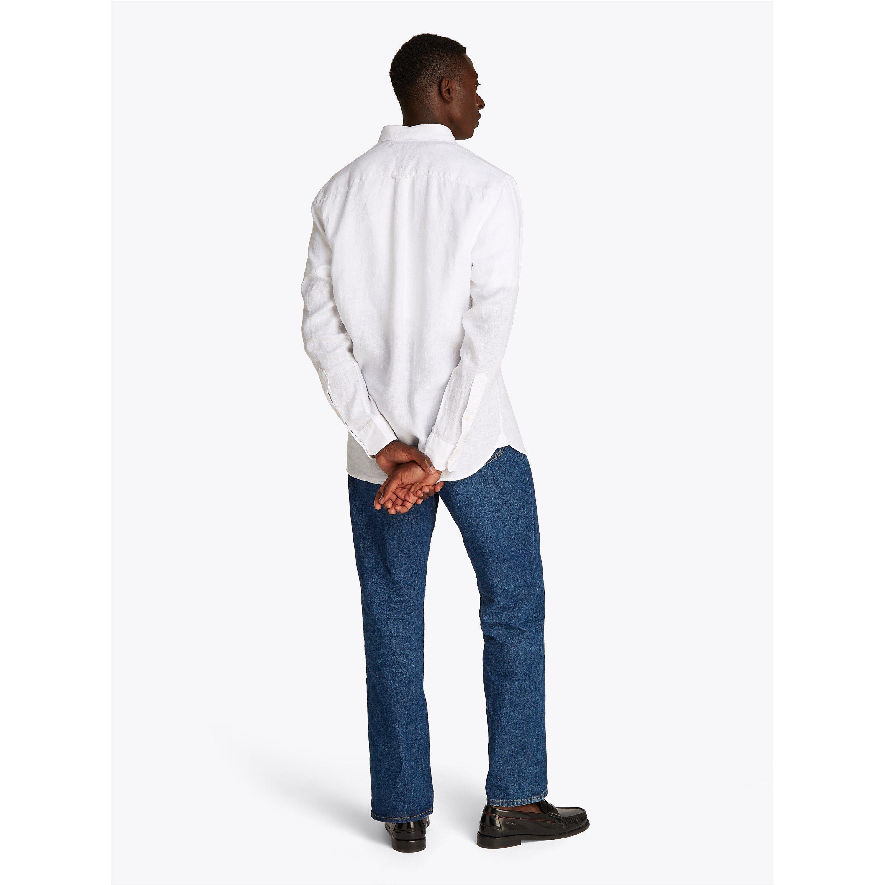 Optic White - Tommy Hilfiger - Men's Pigment Dyed Long-Sleeve Plain Shirt - 6
