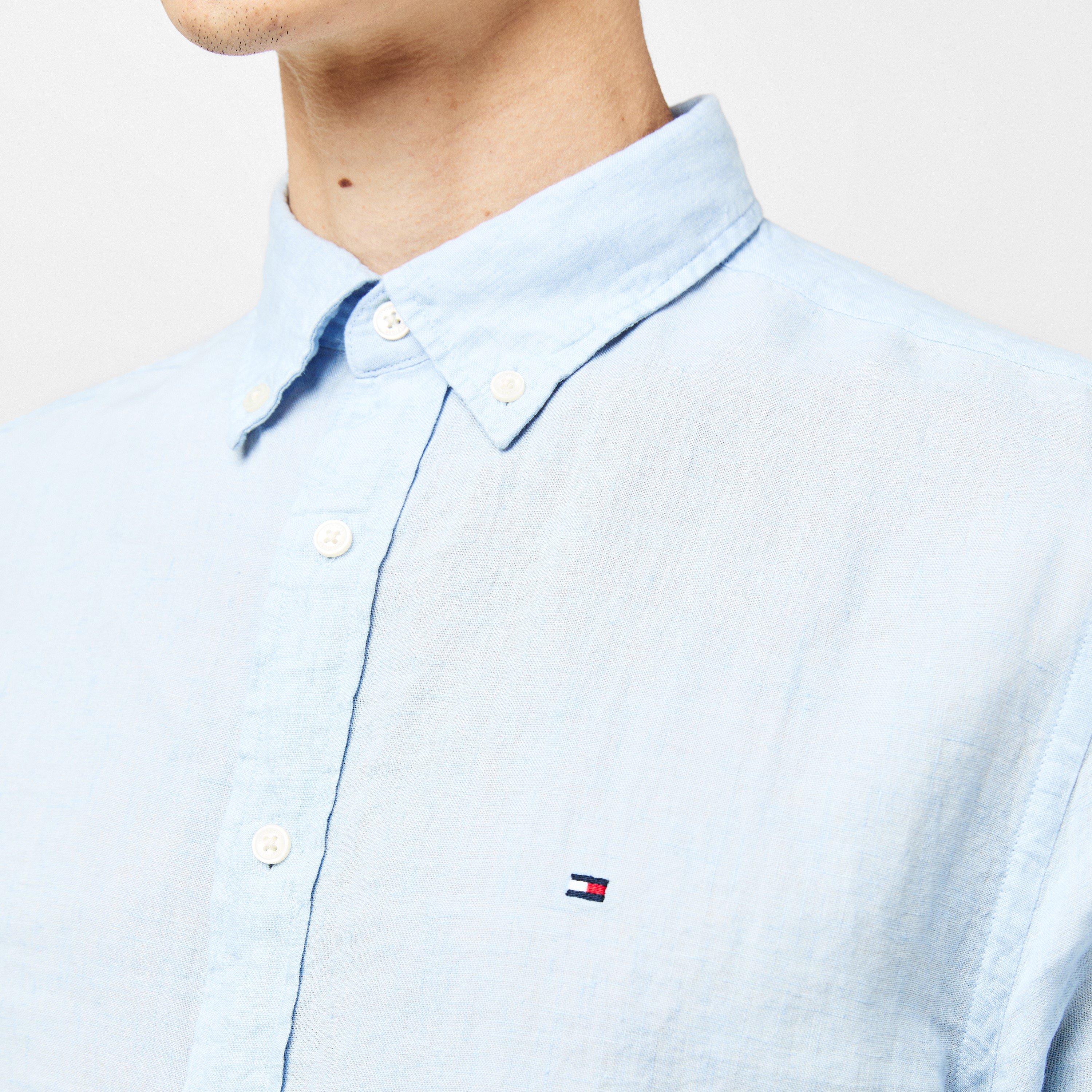 Breezy Blue - Tommy Hilfiger - Men's Pigment Dyed Long-Sleeve Plain Shirt - 5