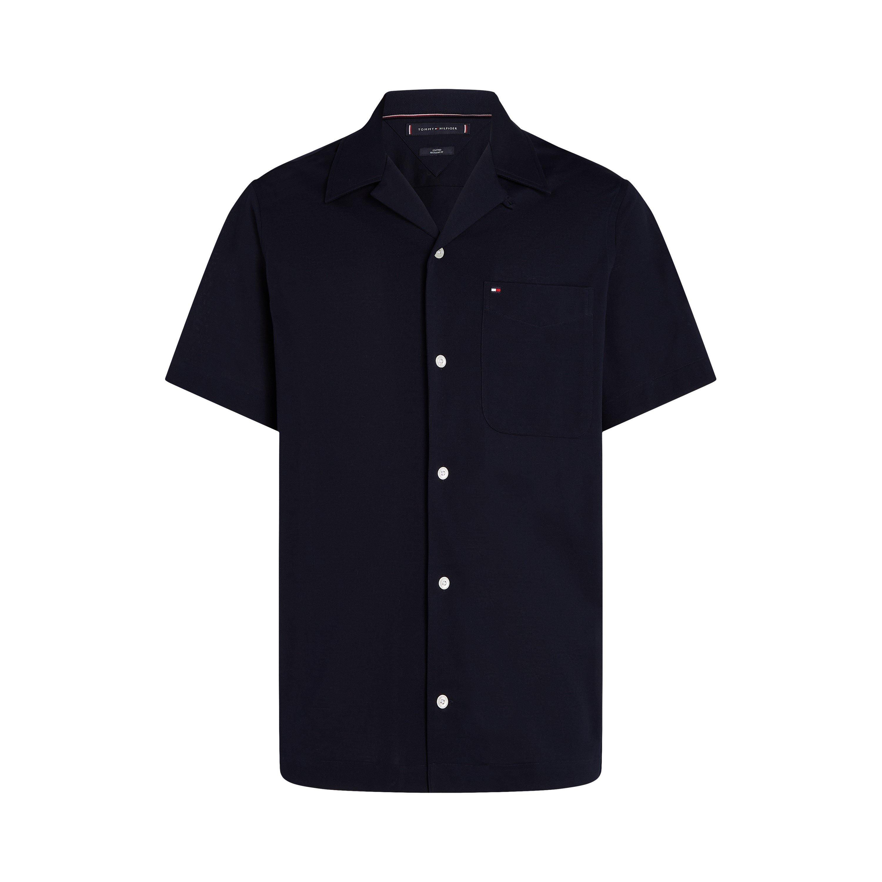 Desert Sky - Tommy Hilfiger - Men's Knitted Short Sleeve Plain Shirt - 1