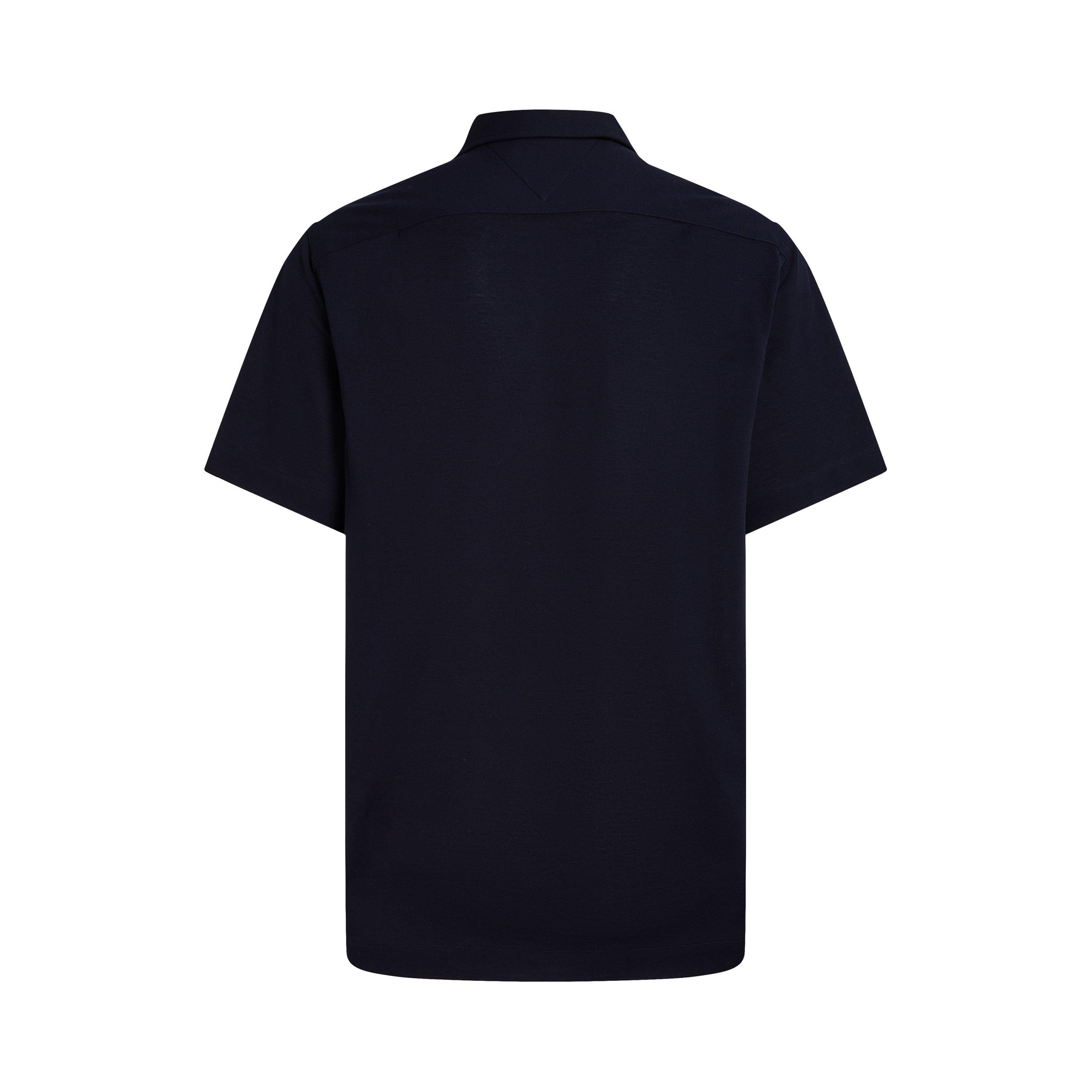 Desert Sky - Tommy Hilfiger - Men's Knitted Short-Sleeve Plain Shirt - 2