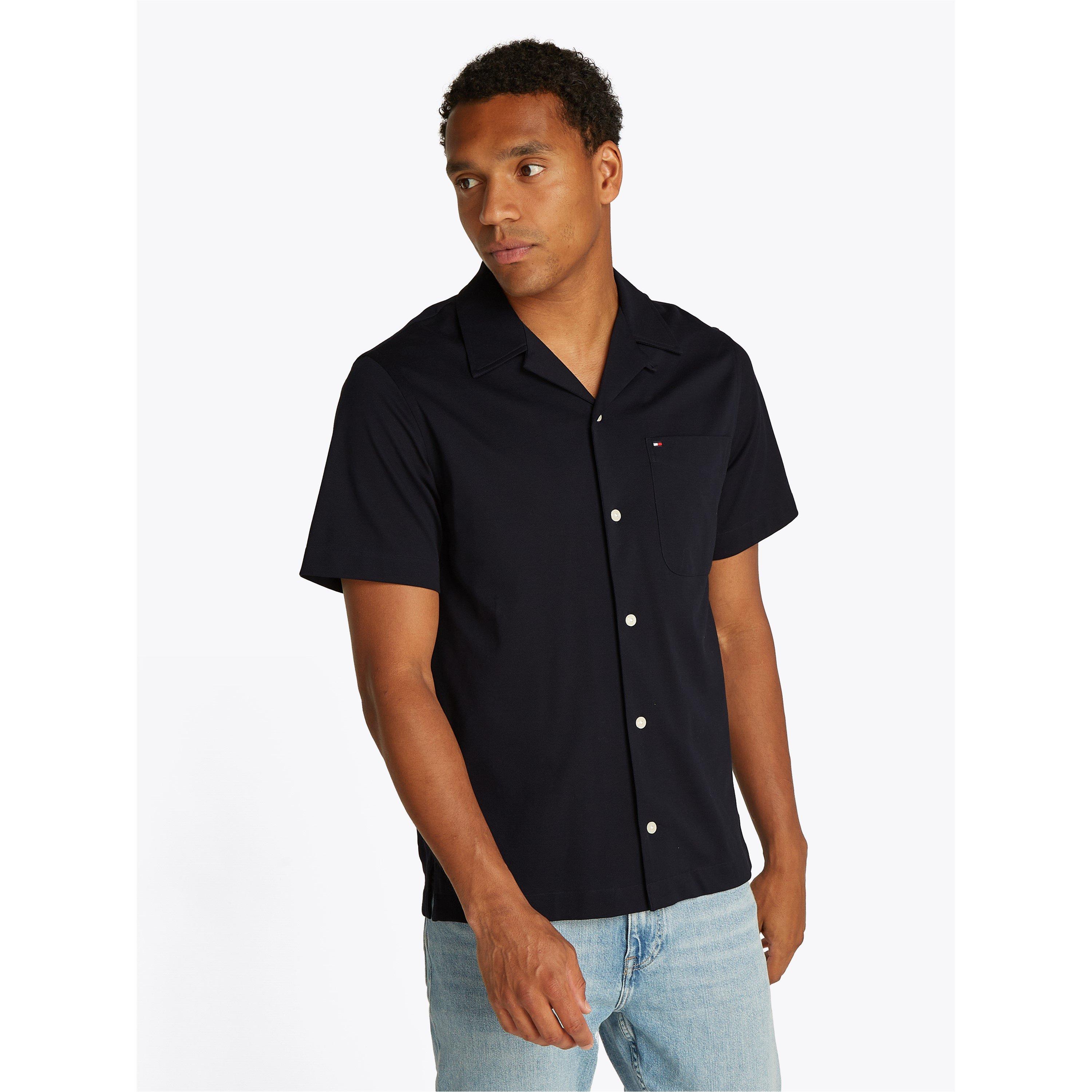 Desert Sky - Tommy Hilfiger - Men's Knitted Short-Sleeve Plain Shirt - 3