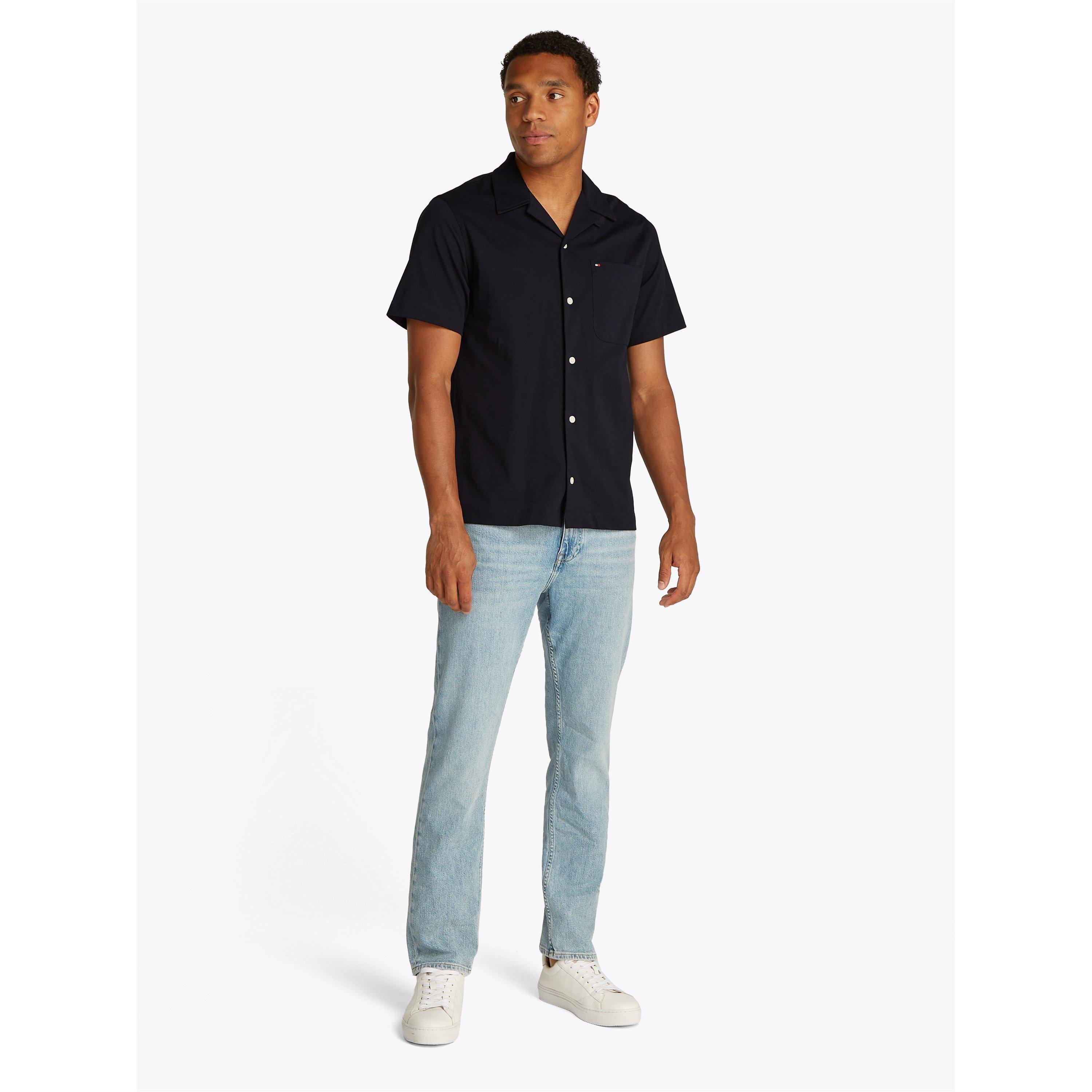 Desert Sky - Tommy Hilfiger - Men's Knitted Short-Sleeve Plain Shirt - 5