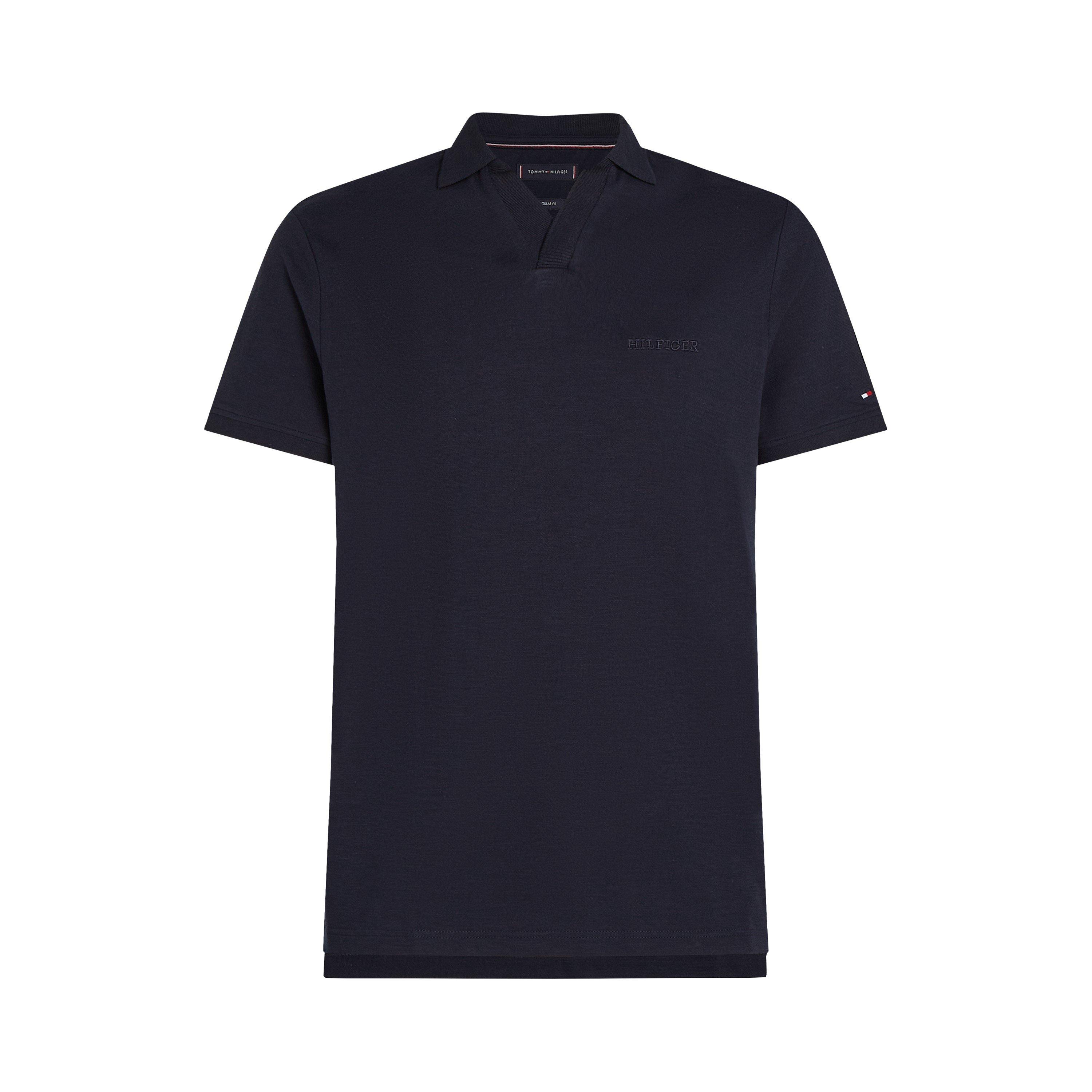 Desert Sky - Tommy Hilfiger - Men's Cotton Linen Terry Short Sleeve Polo Shirt - 1