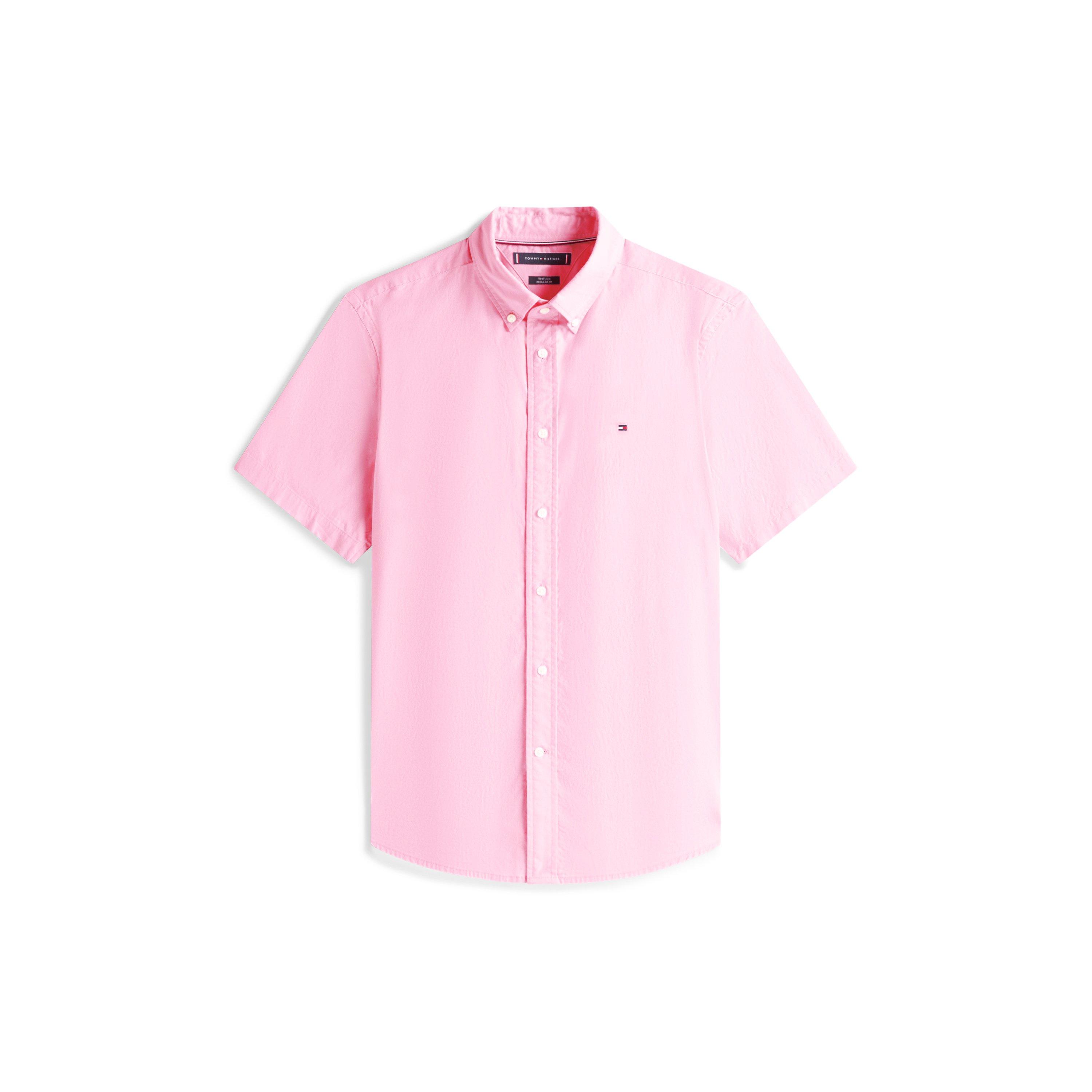 Classic Pink - Tommy Hilfiger - Men's Flex Short Sleeve Shirt - 1