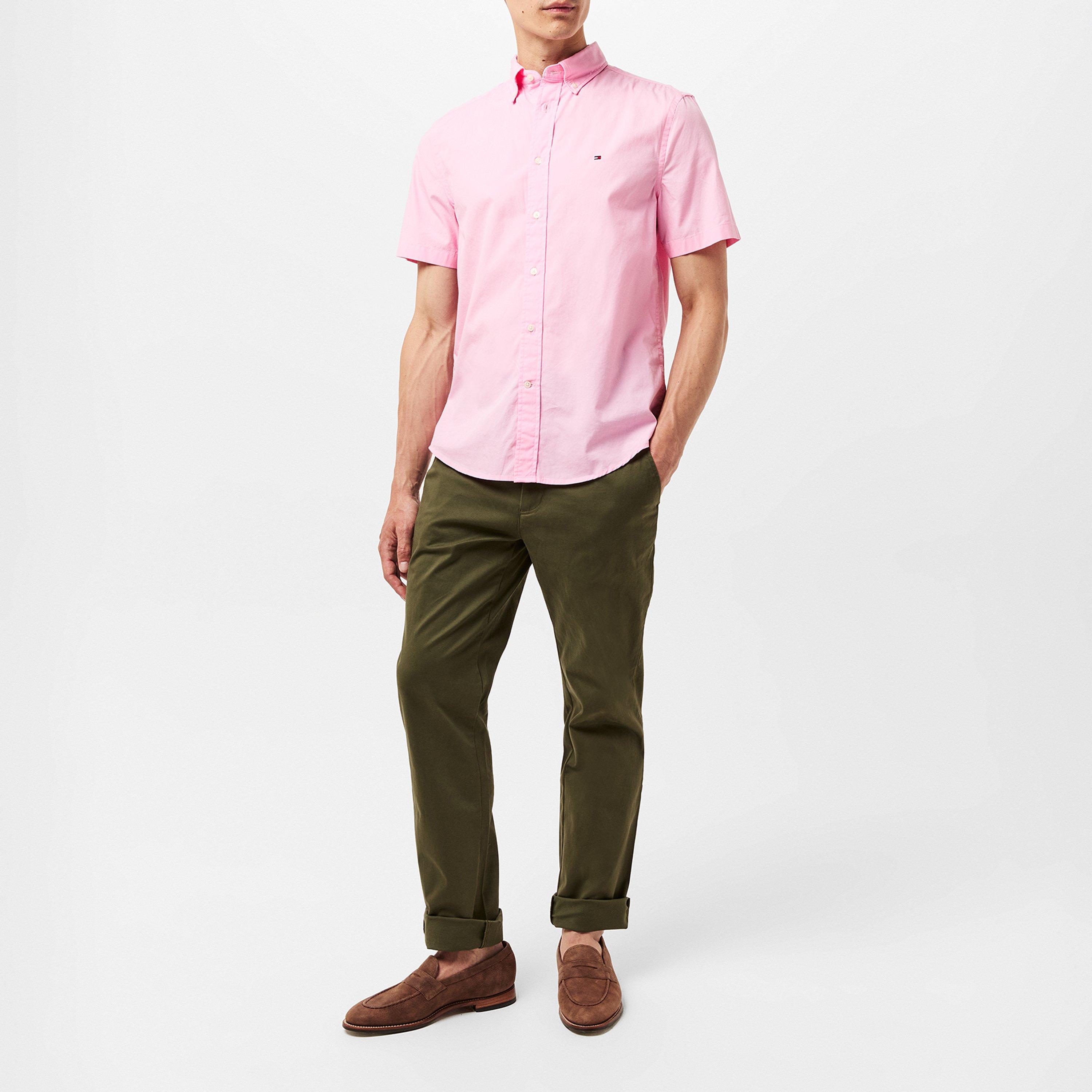 Classic Pink - Tommy Hilfiger - Men's Flex Short Sleeve Shirt - 5