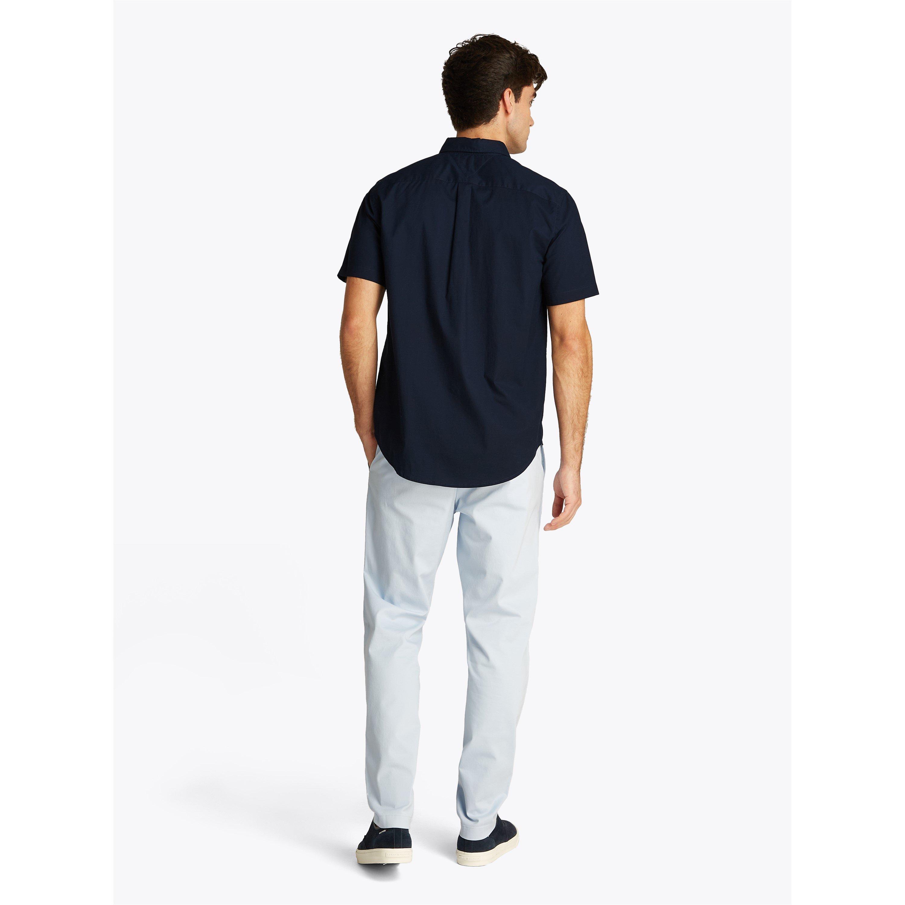 Desert Sky - Tommy Hilfiger - Men's Flex Poplin Short-Sleeve Plain Shirt - 6