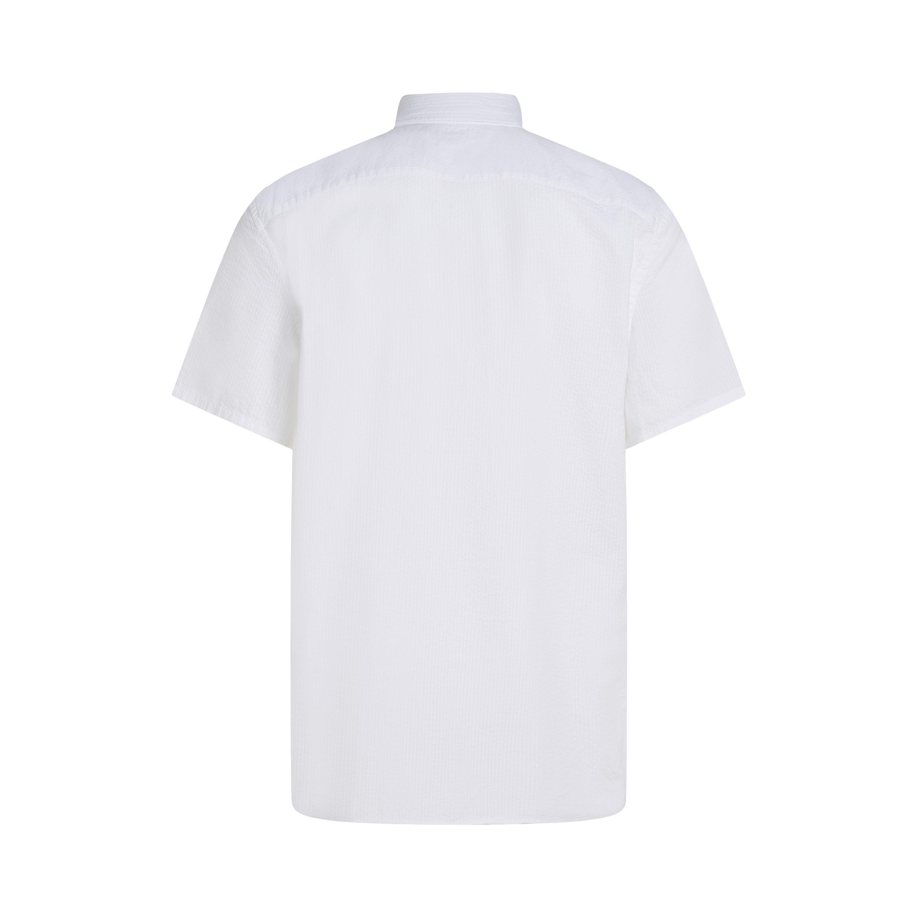 Optic White - Tommy Hilfiger - Men's Seersucker Short-Sleeve Plain Shirt - 2