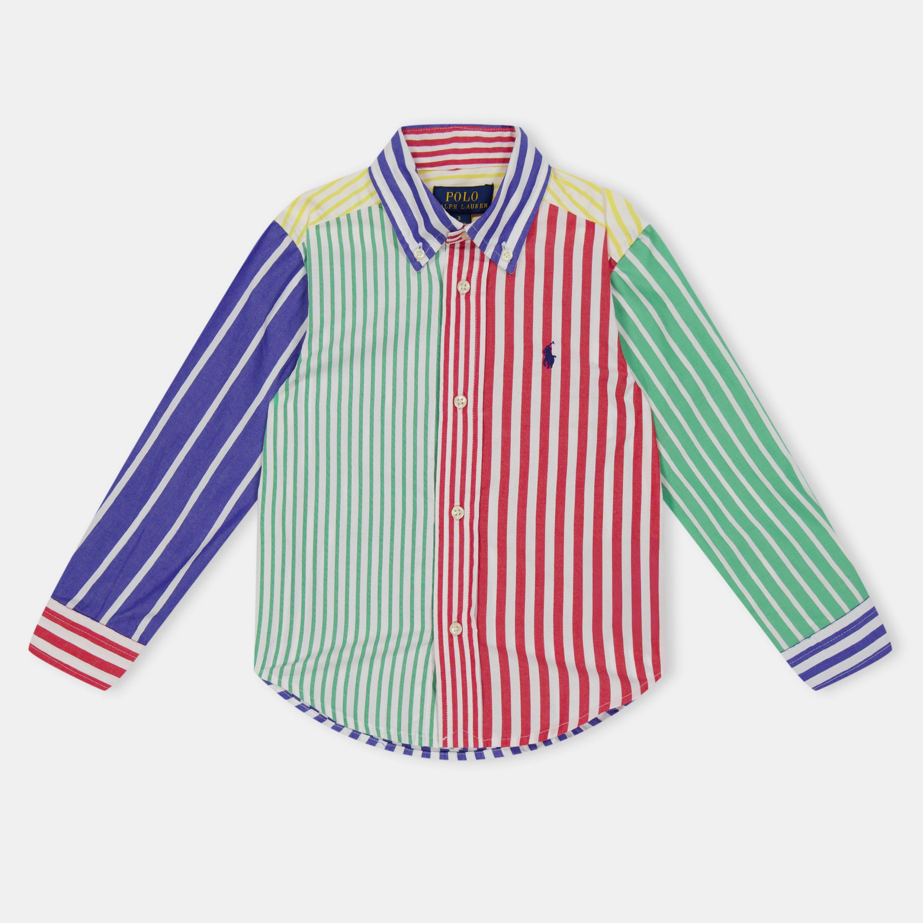 トップス MULTI STRIPE L/S POLO SHIRT Cross Colours
