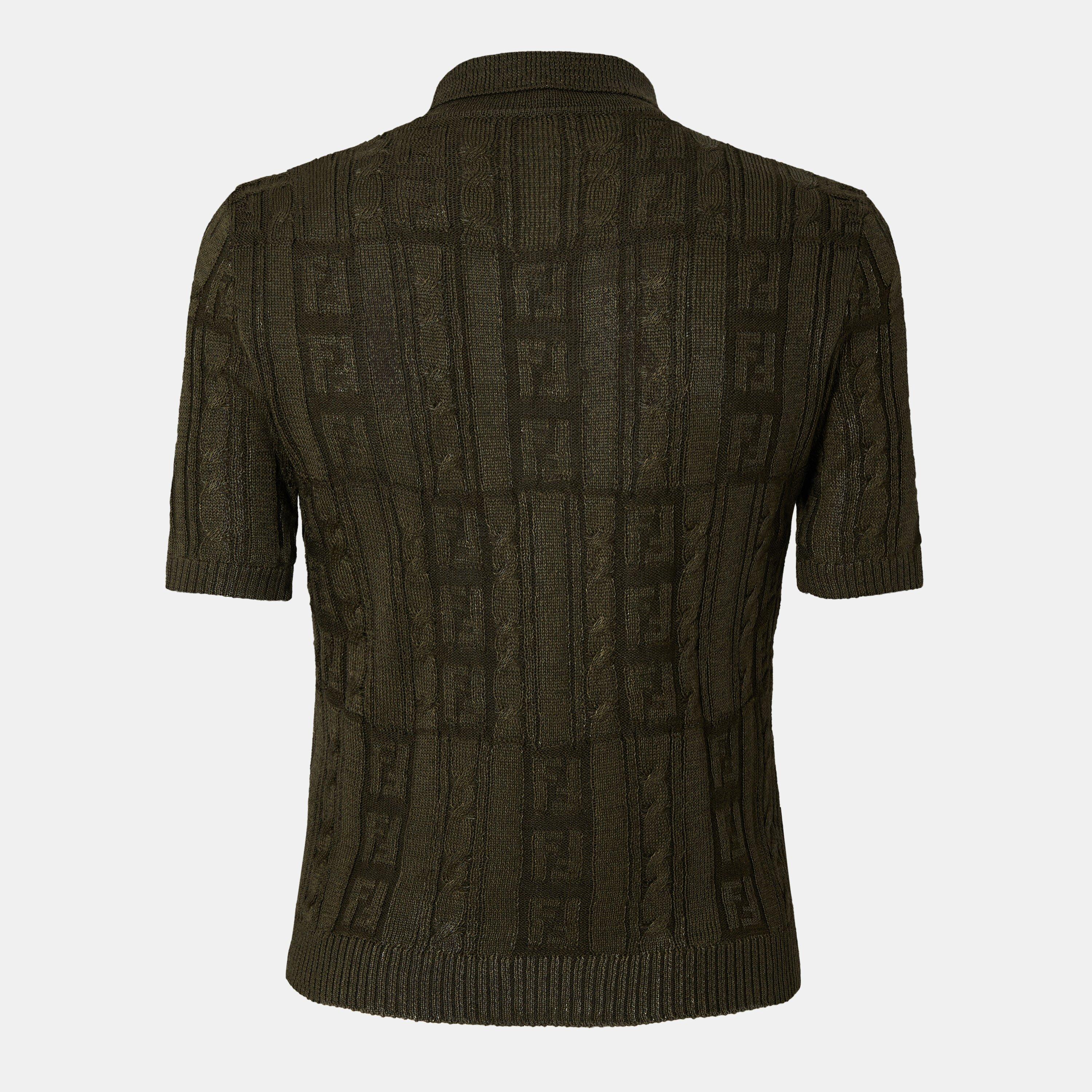 Khaki - Fendi - Polo Shirt - 2