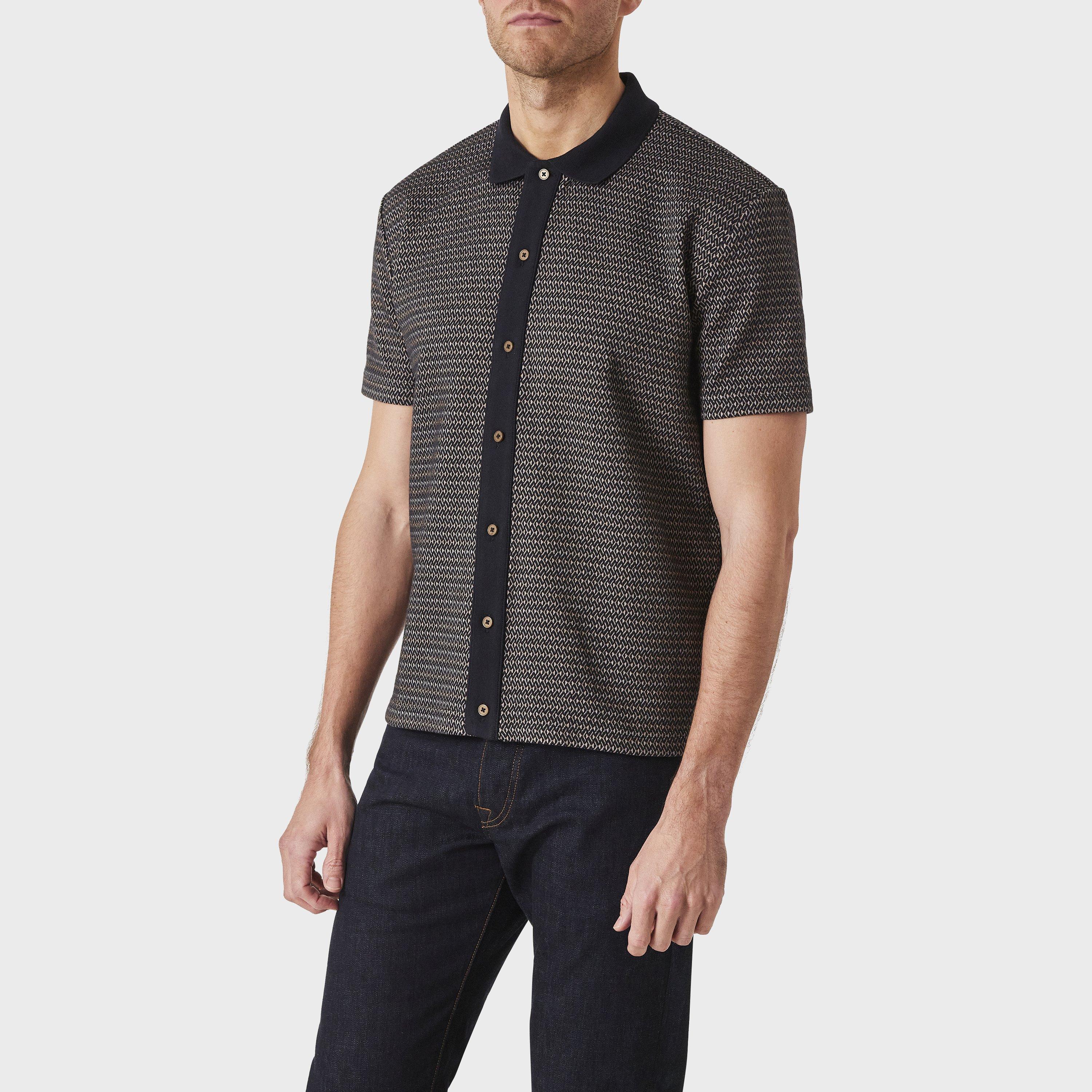 Blue 49 - PS Paul Smith - Men's Button-Front Short-Sleeve Patterned Shirt - 3