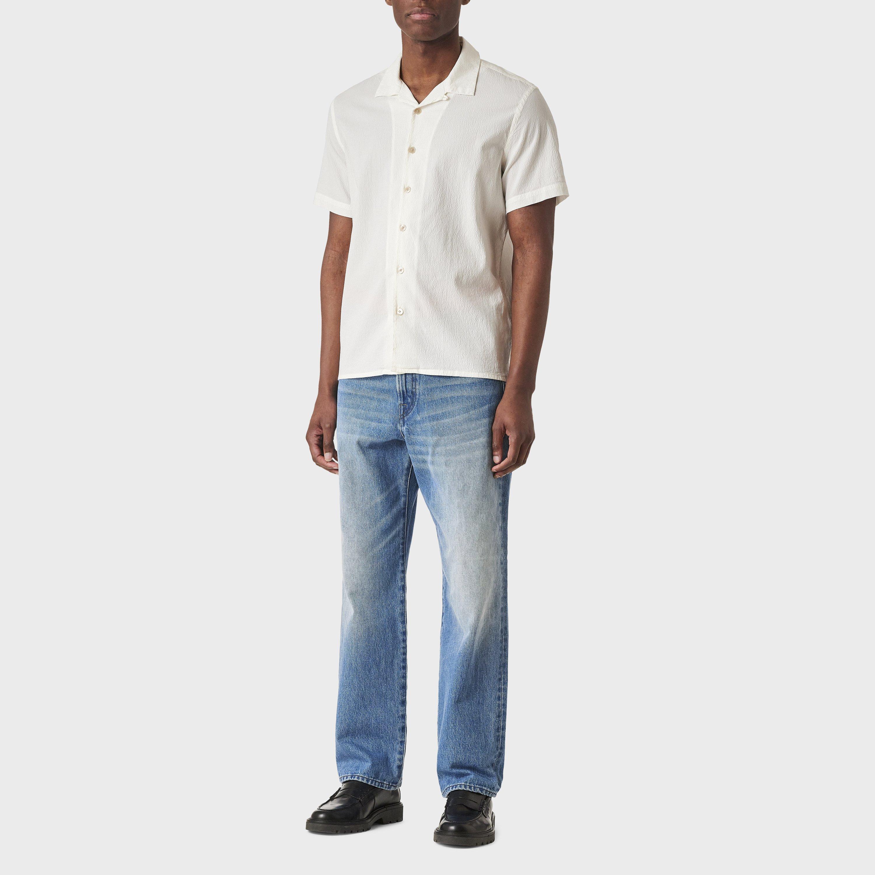 White 02 - PS Paul Smith - Men's Seersucker Short-Sleeve Plain Shirt - 4