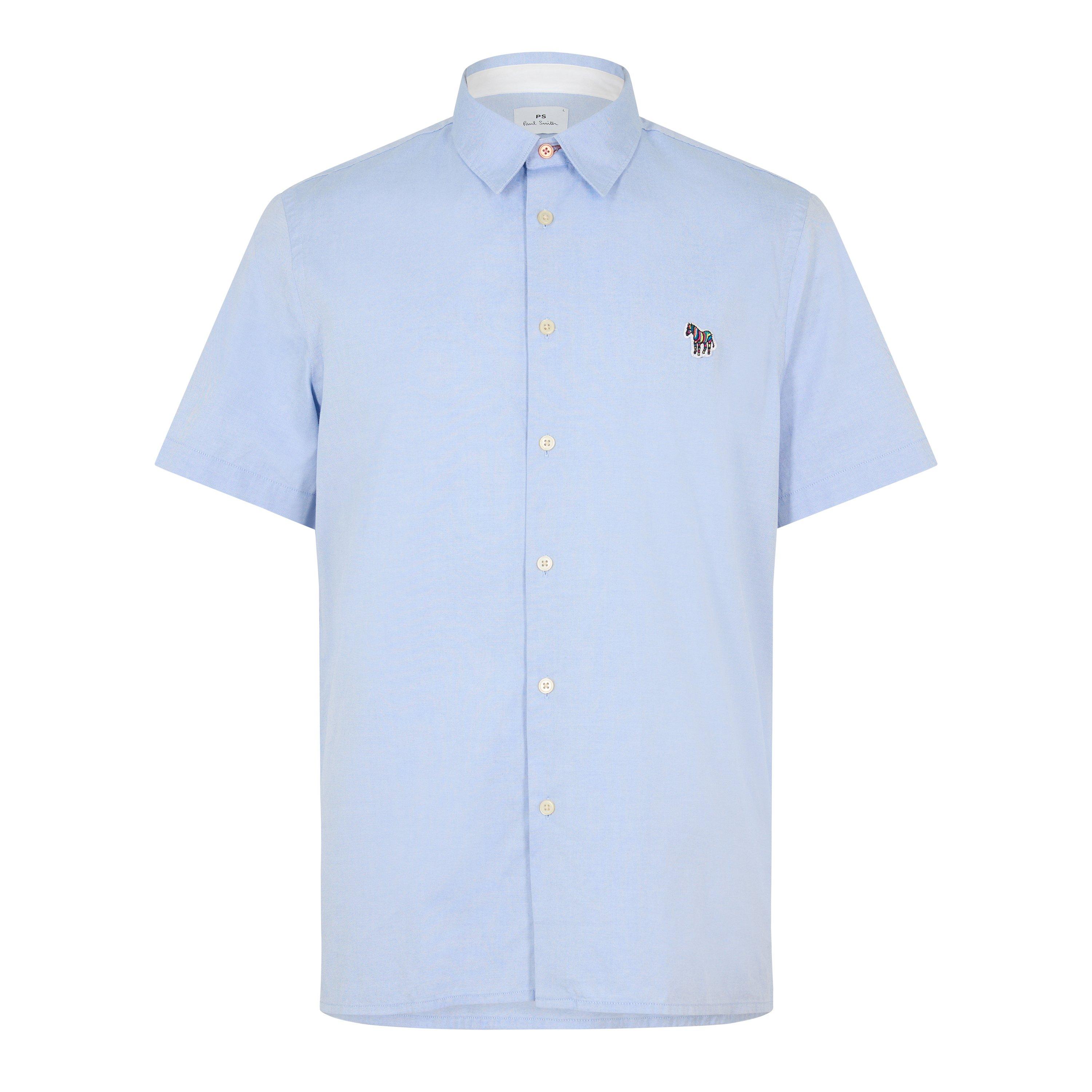Ps Paul Smith Men's Short-Sleeve Plain Shirt - Navy 44 - 2XL
