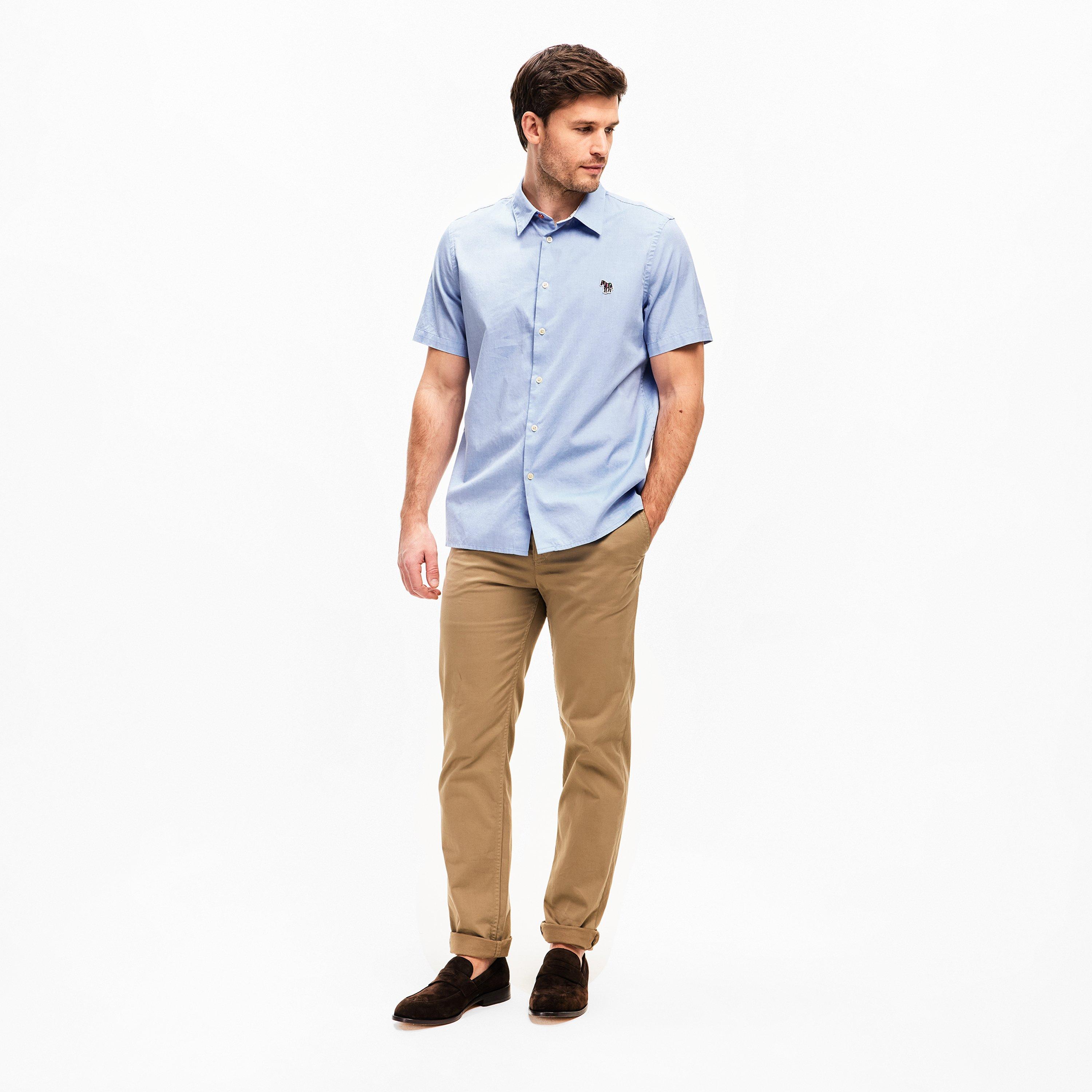 Navy 44 - PS Paul Smith - Men's Short-Sleeve Plain Shirt - 6