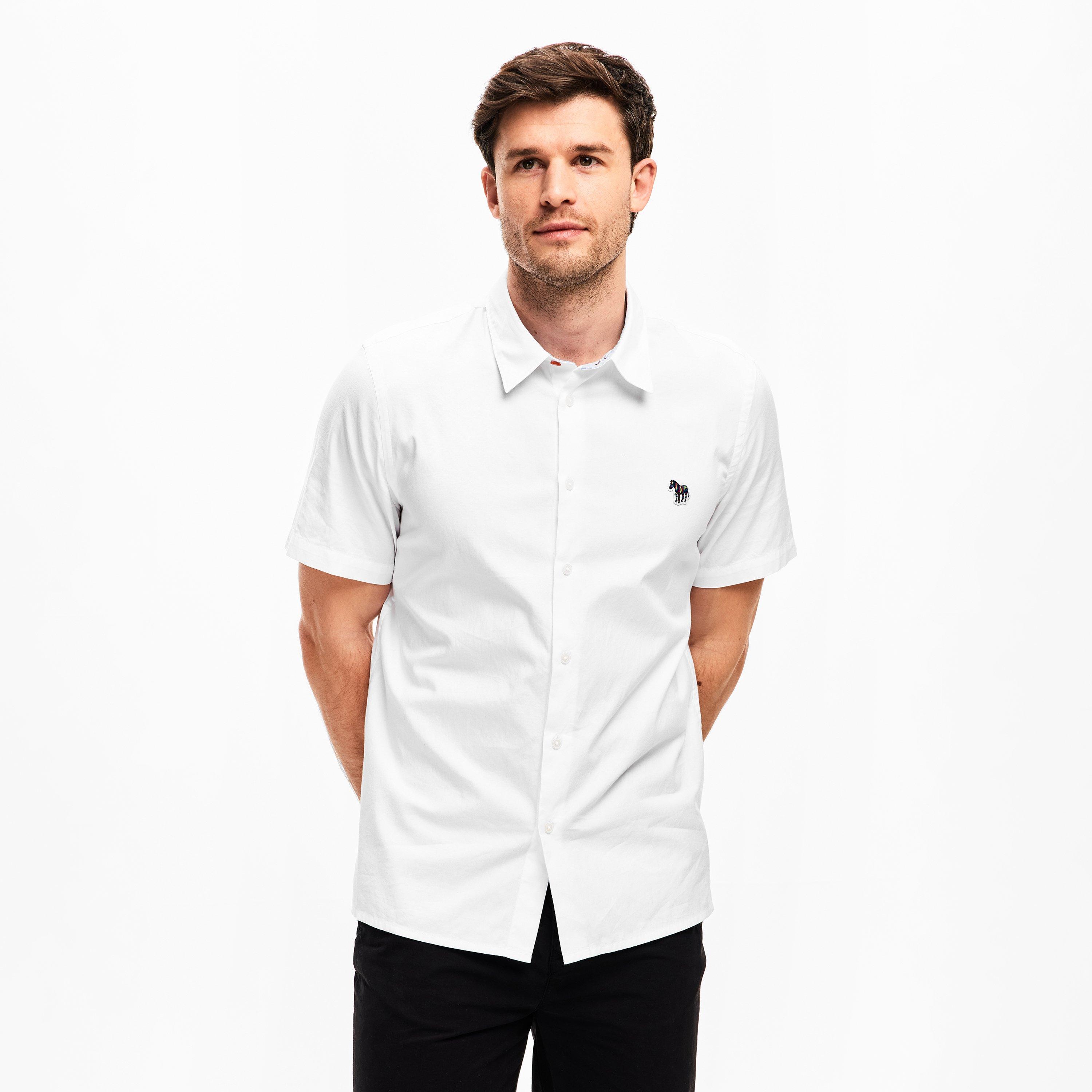 White 01 - PS Paul Smith - Men's Short-Sleeve Plain Shirt - 3