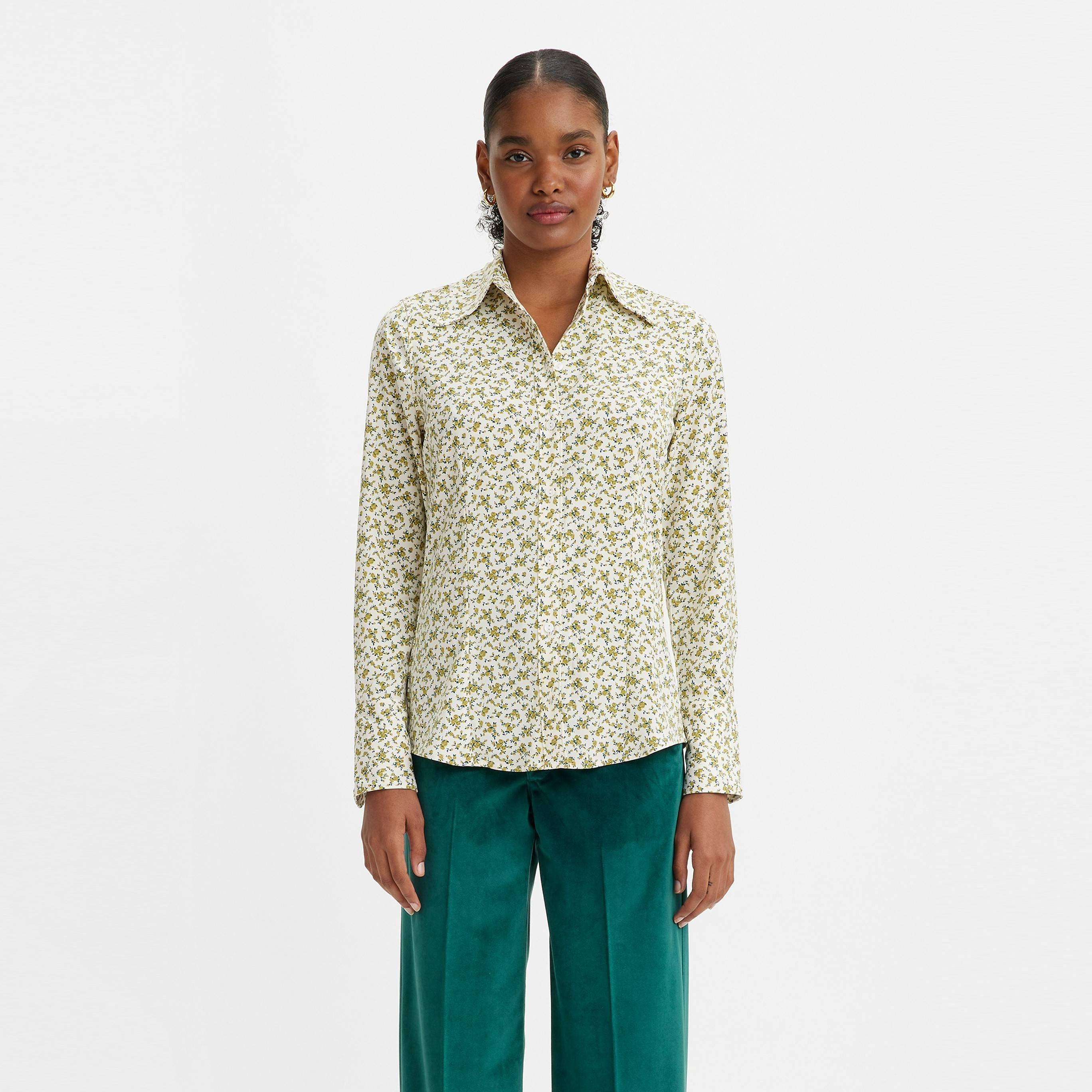 Levis Women's Maeve Elodie Floral Long-Sleeve Blouse - Elodie Flormoss - 8 (XS)