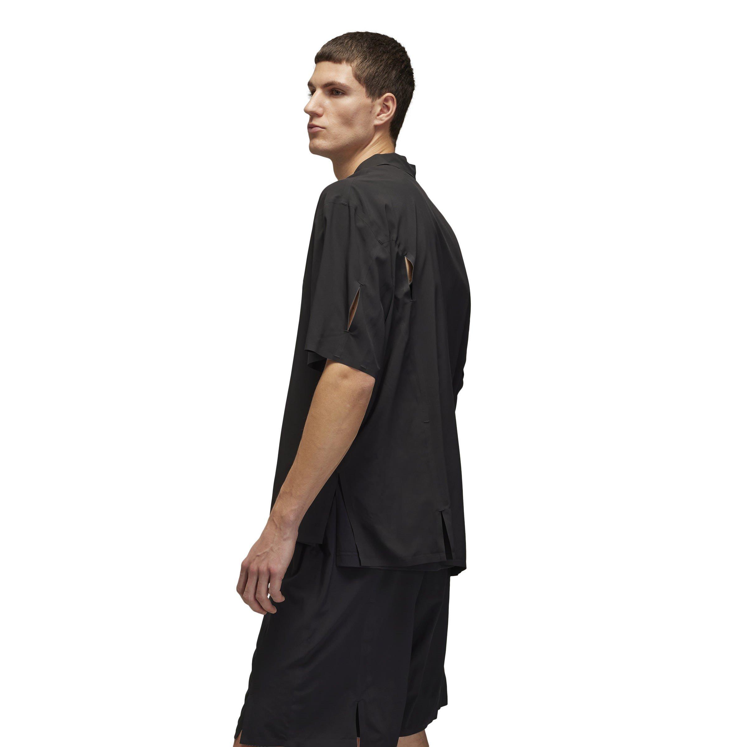 Black - Y3 - Men's Ultralight Woven Short-Sleeve Plain Shirt - 4