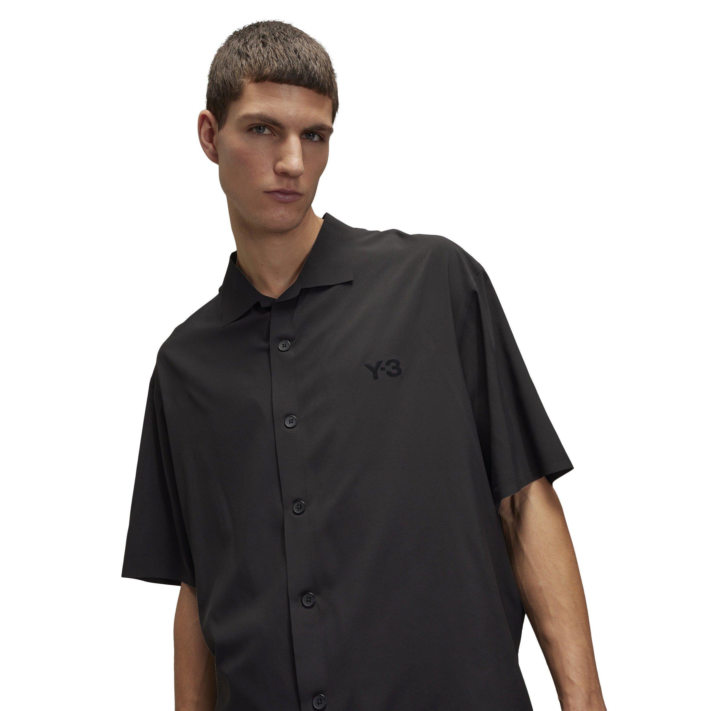 Black - Y3 - Men's Ultralight Woven Short-Sleeve Plain Shirt - 5