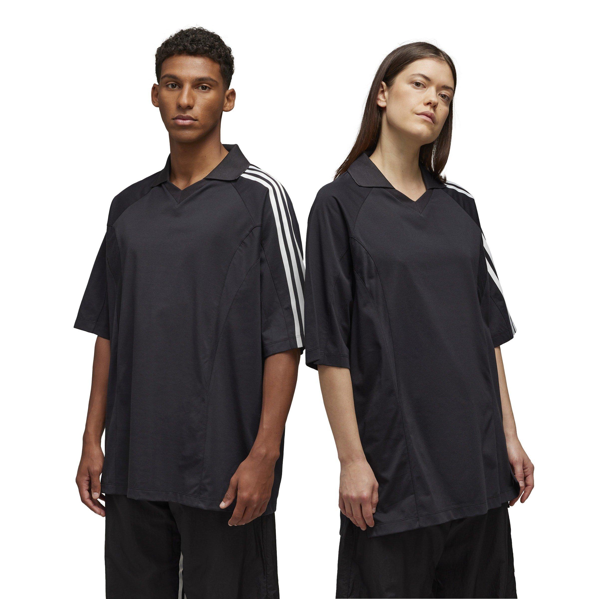 Black - Y3 - Men's 3-Stripe Short-Sleeve Polo Shirt - 1